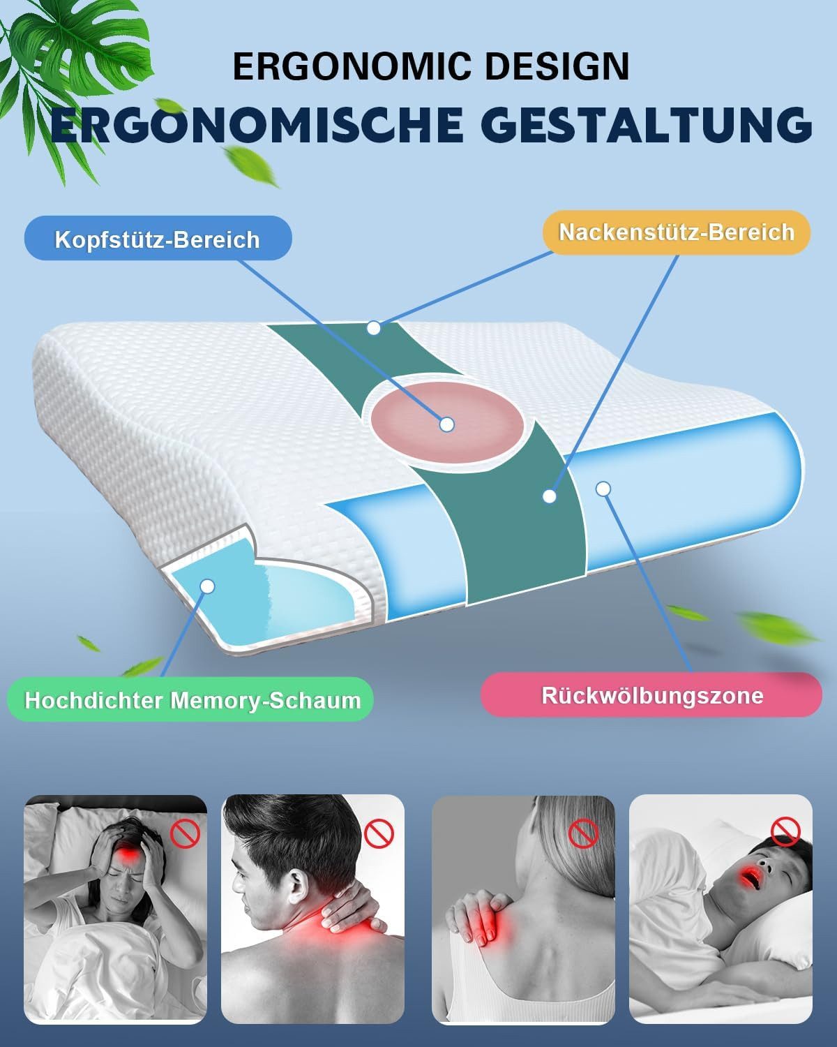 Esun Nackenstützkissen Seitenschläferkissen, Nackenstützkissen, Kopfkissen günstig online kaufen