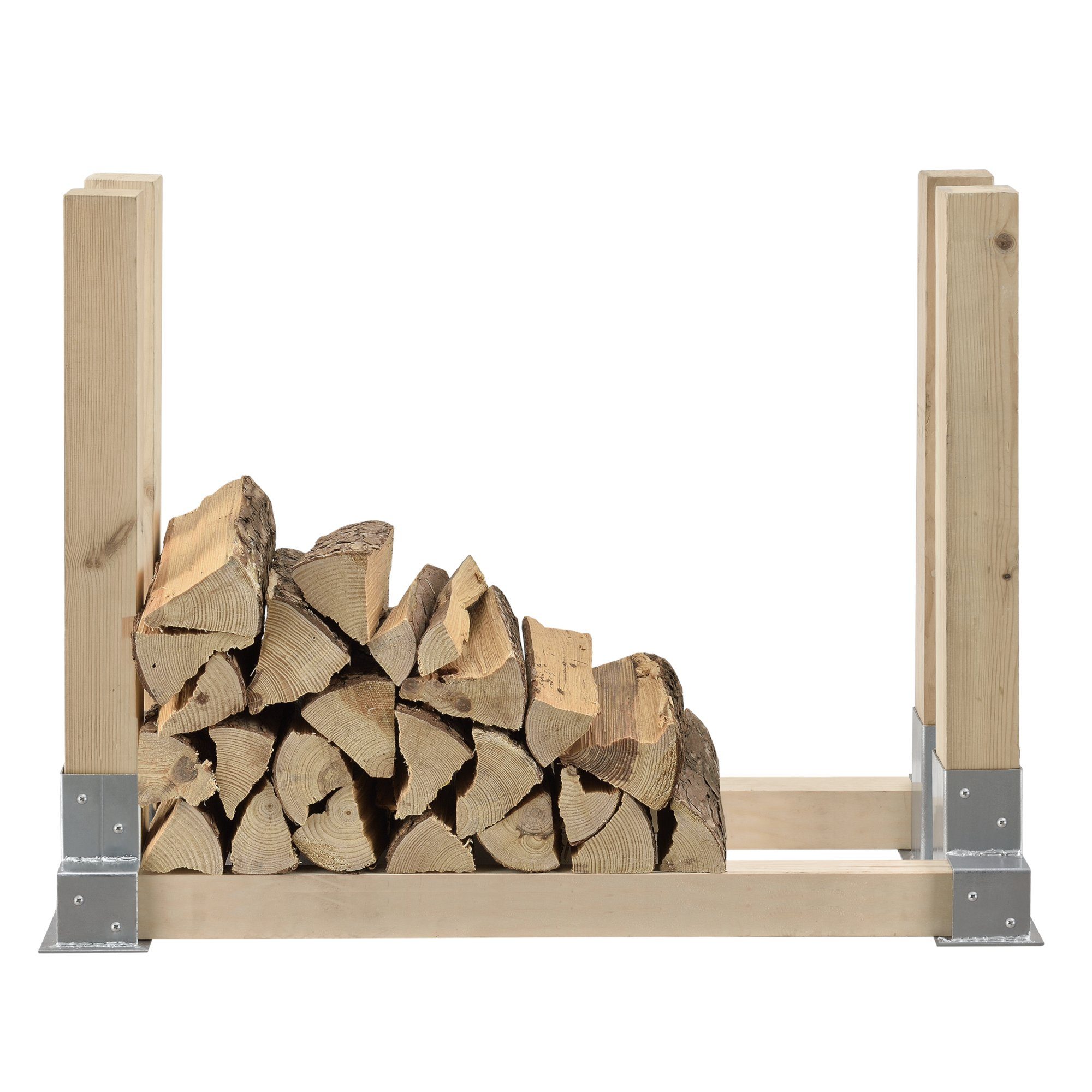 Pro-tec Kaminholzregal, Holzstapelhilfe 2er Set Stahl für Brennholz ...