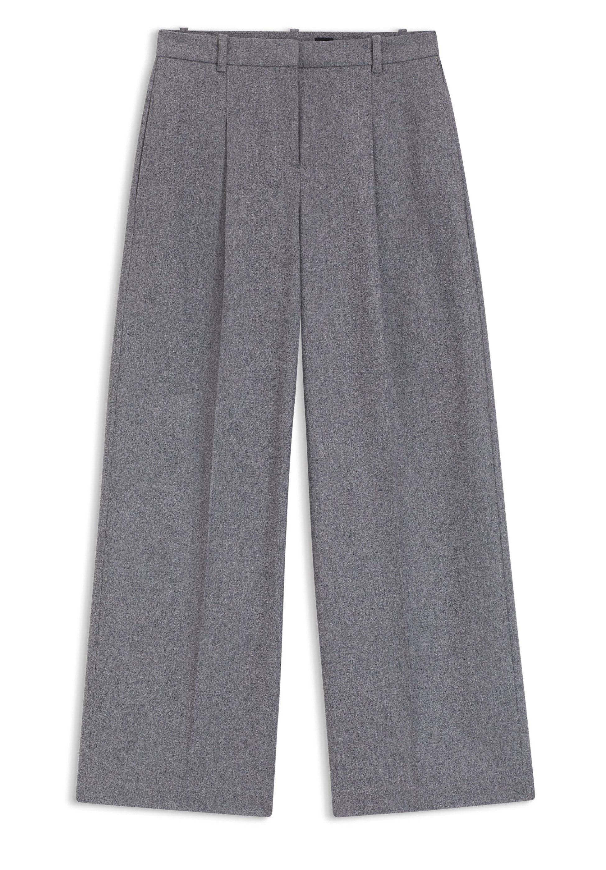 BOSS Anzughose aus softem Flanell mit weitem Beinverlauf (1-tlg)