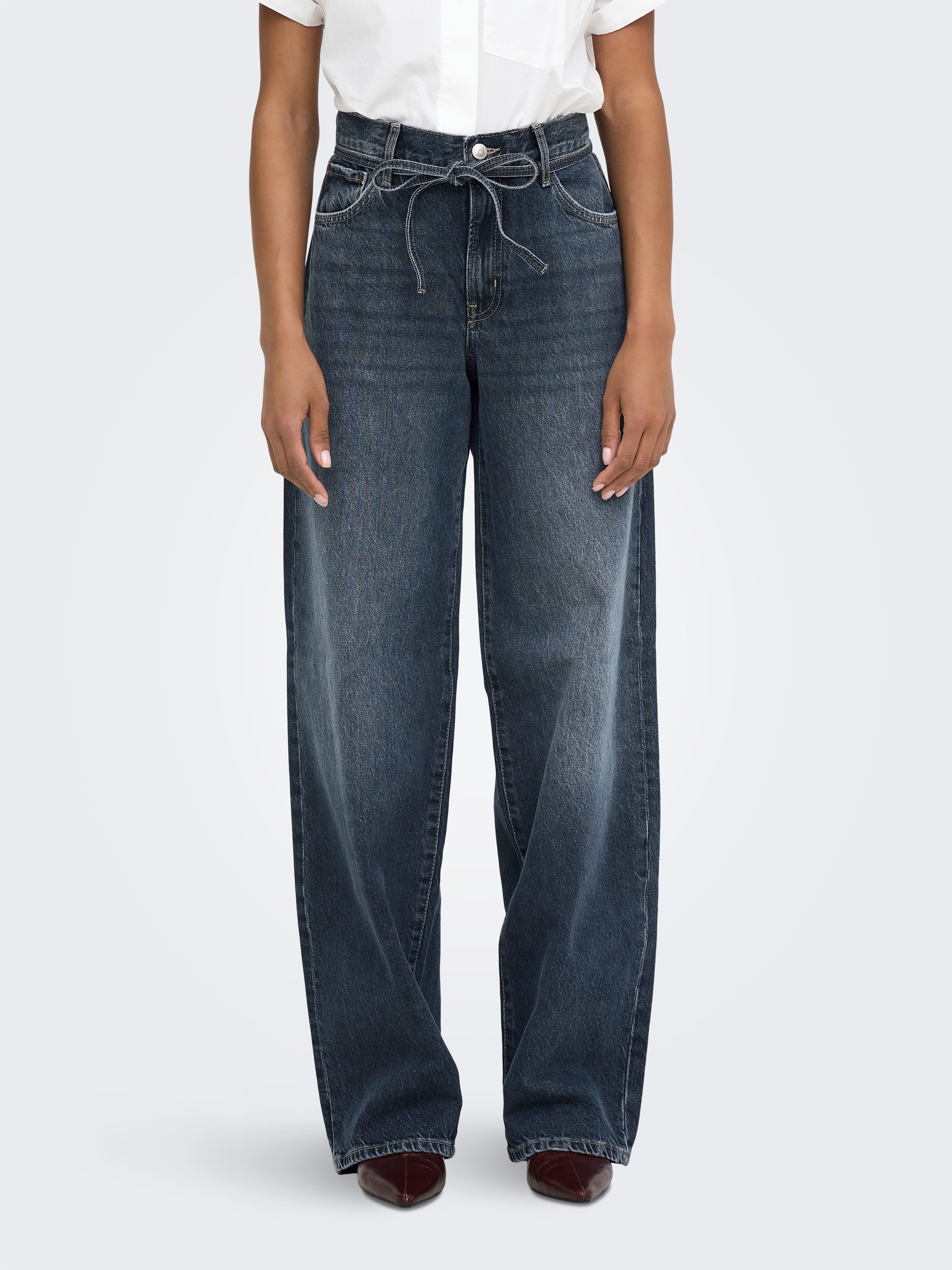 ONLY Straight-Jeans ONLGIANNA MW STRAIGHT DNM DOT003 NOOS Baumwolle