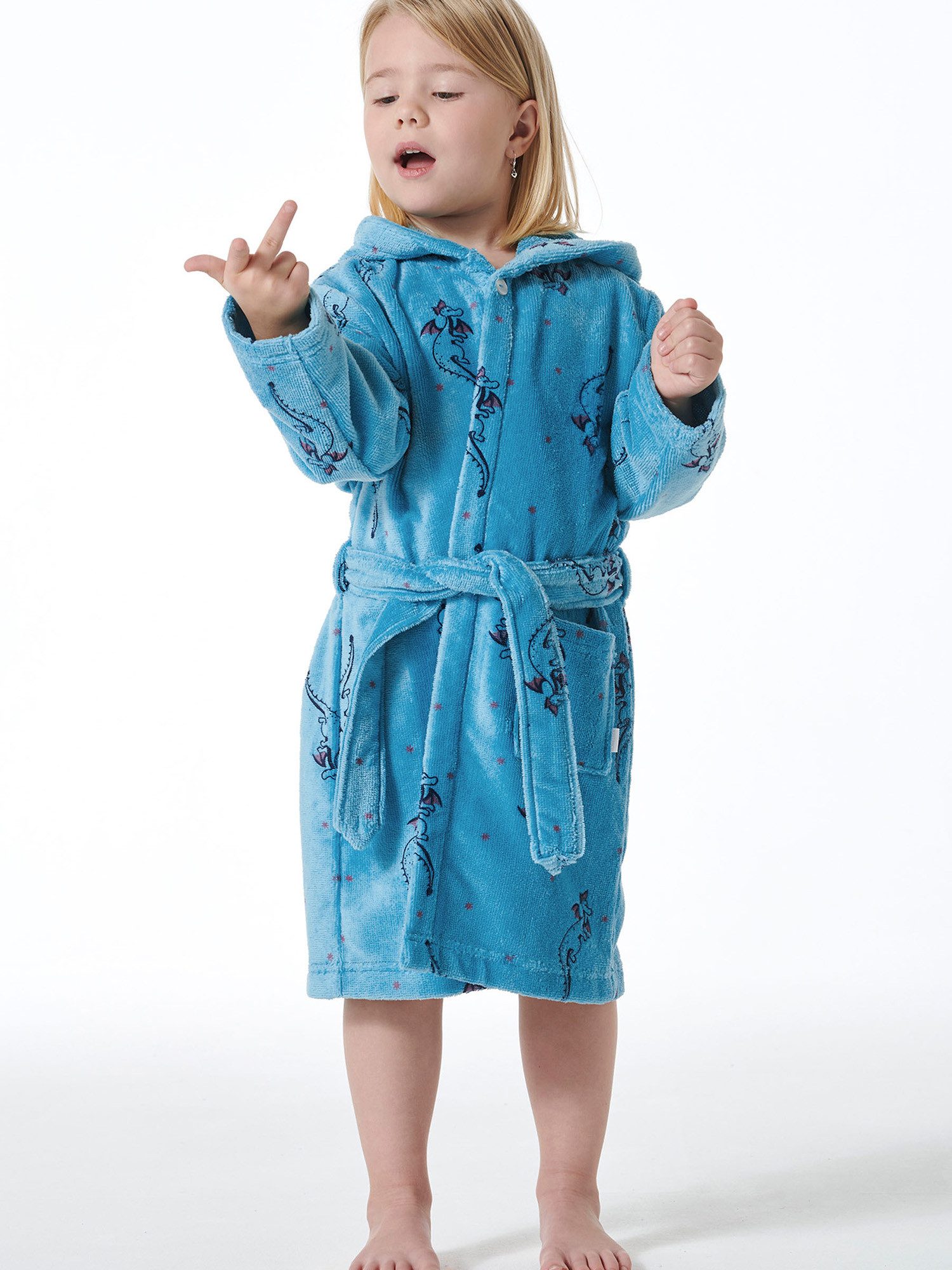Schiesser Bademantel Girls World, Bade-mantel sauna Morgen-mantel
