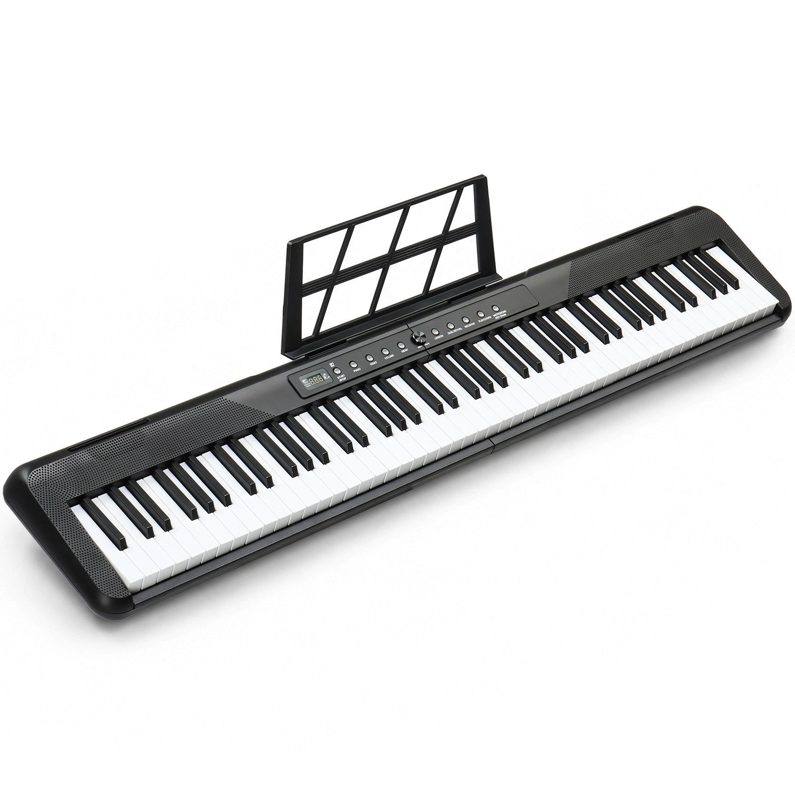 LALAHO Digitalpiano 88 Tasten E Piano halbgewichtete Tastatur Bluetooth, mit Aufnahmefunktion, Metronom & Stereolautsprechern