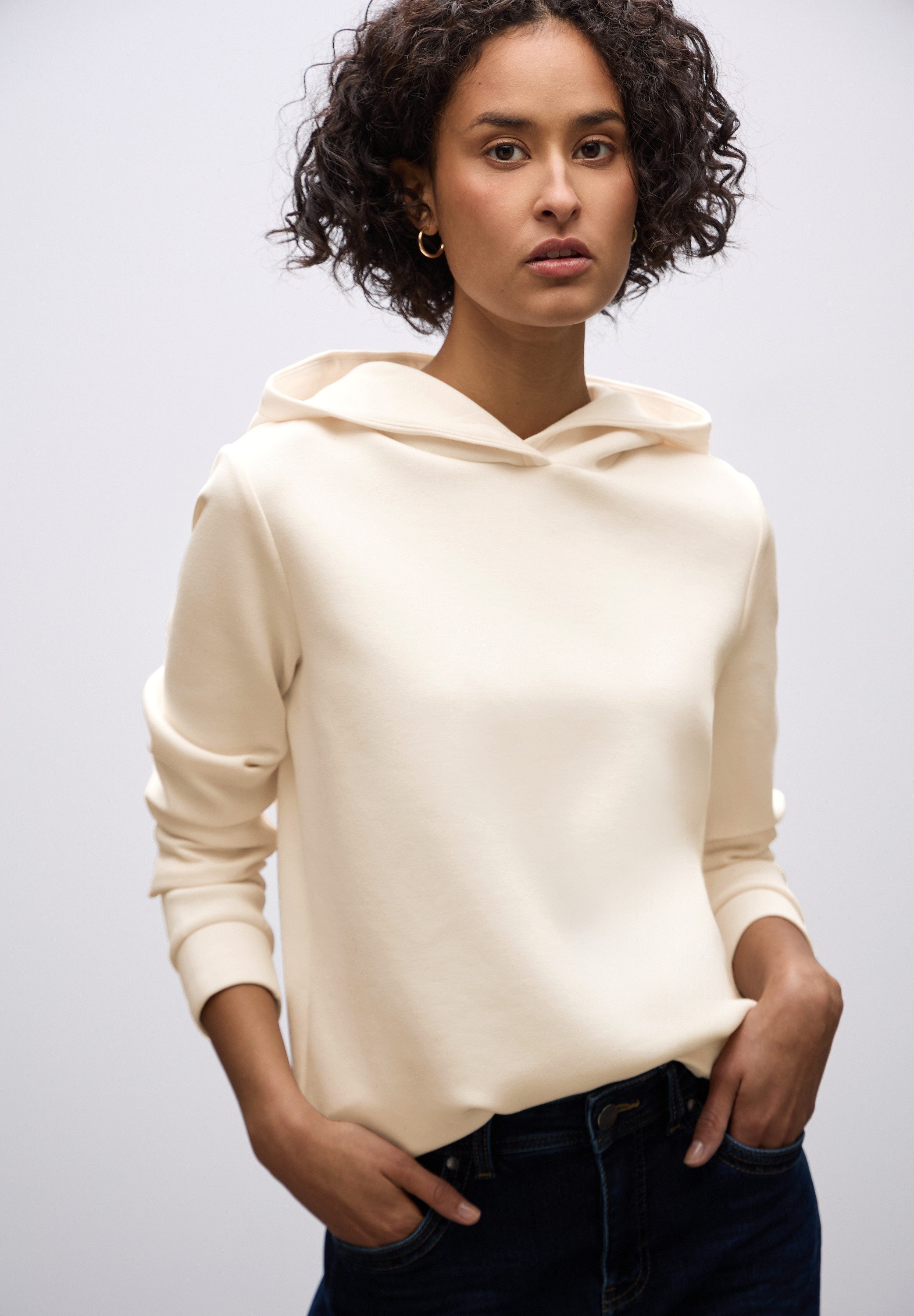 STREET ONE Hoodie mit elastischem Materialmix