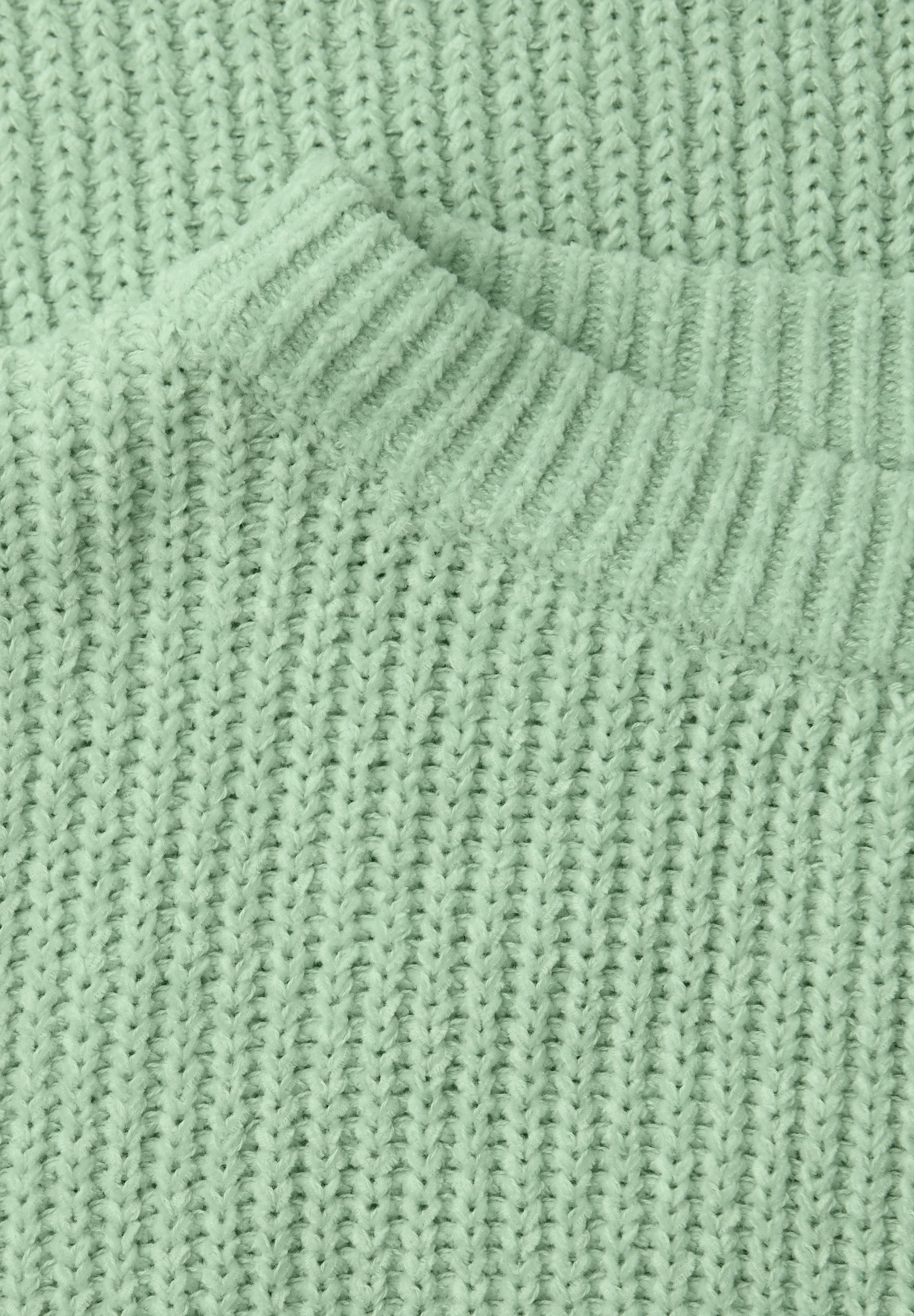 STREET ONE Strickpullover Chenille Pullover mit U-Boot-Auschnitt