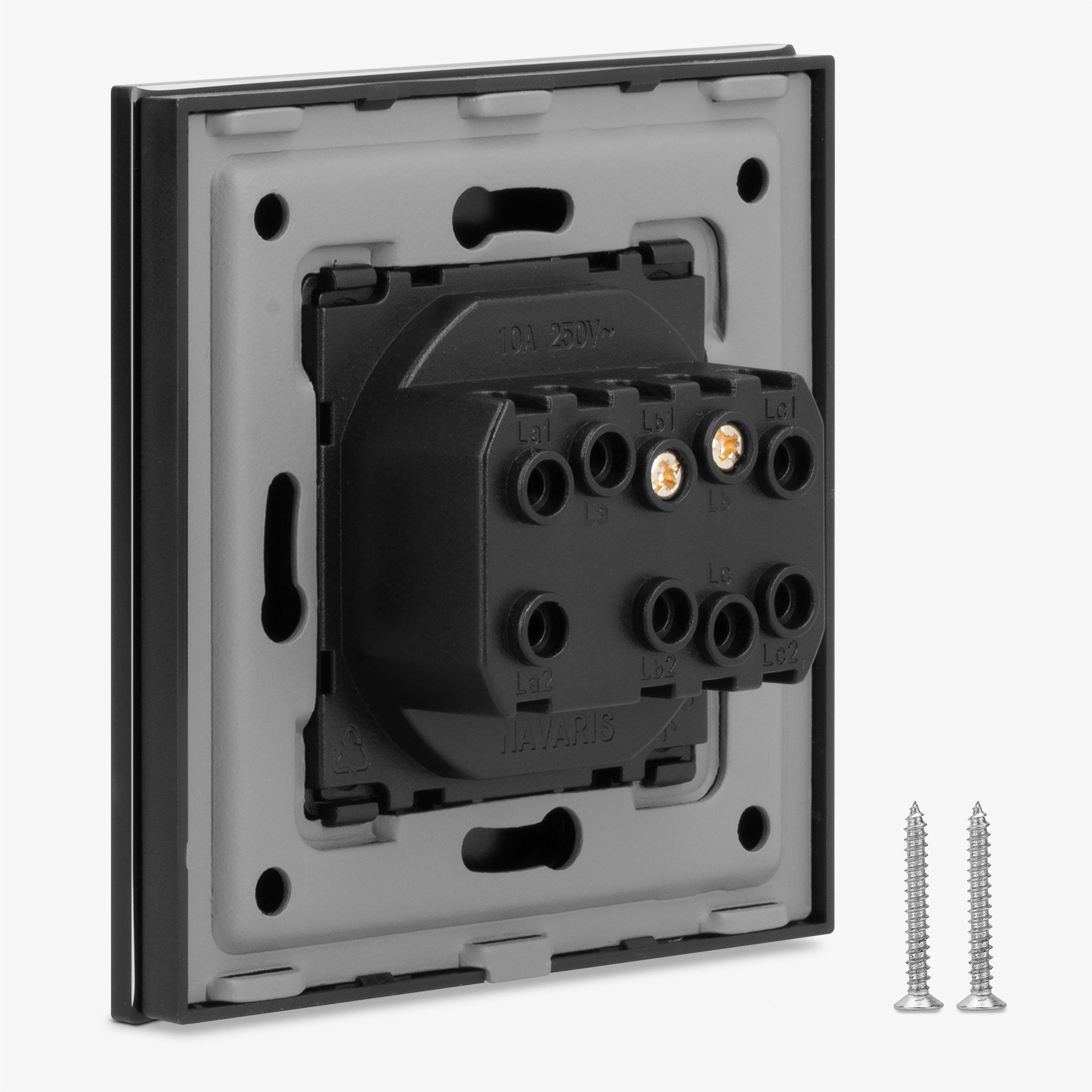 Schalter oder aus - Aufputz-Wandschalter Aluminium Einbau- Lichtschalter Navaris Schwarz Design