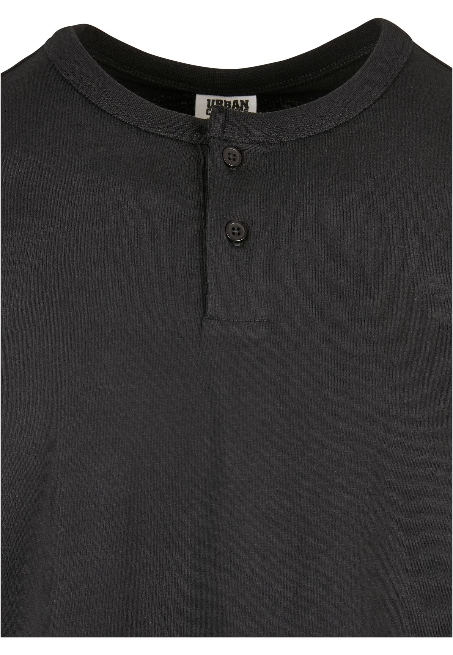 Herren Henley URBAN (1-tlg) black CLASSICS Longsleeve T-Shirt Oversized Organic
