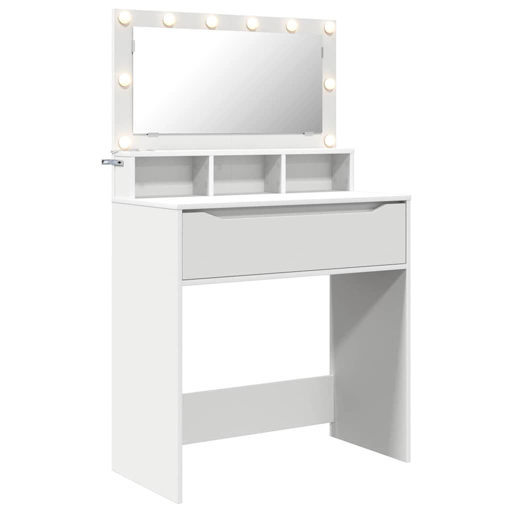 vidaXL Schminktisch Schlafzimmer-Frisiertische Weiß 80 x 39,5 x 135 cm (1-St)