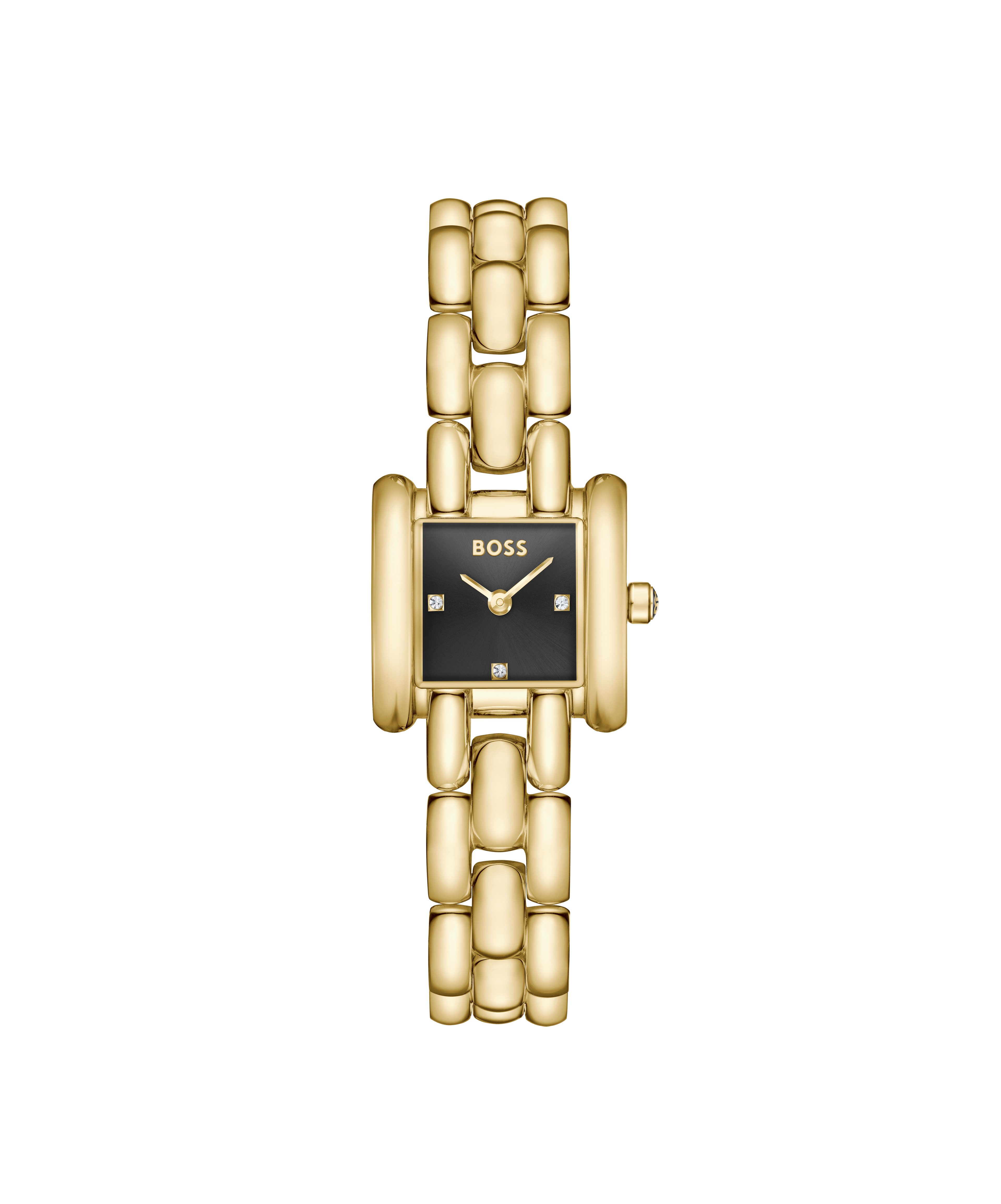 BOSS Quarzuhr VIOLET 1502875, Armbanduhr, Damenuhr, Edelstahlarmband, analog, Glaskristalle