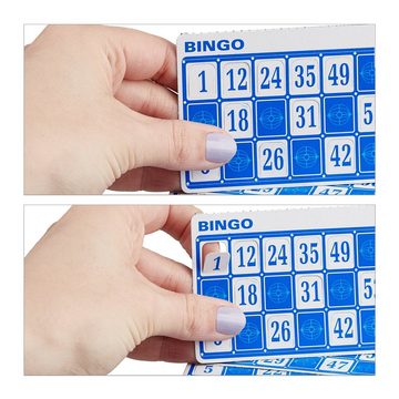 relaxdays Spiel, Bingo-Spiel Set für Kinder & Erwachsene
