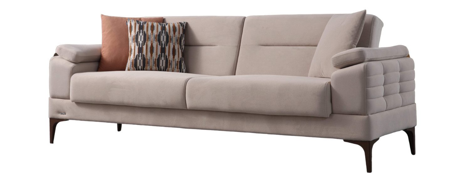 Villa Möbel Sofa Eluna, 2-Sitzer 1 Teile, Hand Made Qualtiy, Schlaffunktion durch aufklappbare Sitzfläche