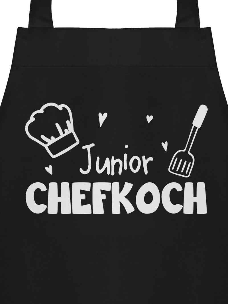 Shirtracer Kochschürze »Junior Chefkoch - Lustige Kinder-Schürze - Kinder Kochschürze«, (1-tlg), schu?rze schwarz - kinderschürze jungen junior chefkoch - schürzen