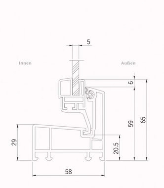 ACO Severin Ahlmann GmbH & Co. KG Kellerfenster ACO 50x50cm Nebenraumfenster Fenster Kippfenster weiß Kellerfenster Einfachglas, wärmeisolierende Kunststoff-Hohlkammerprofile