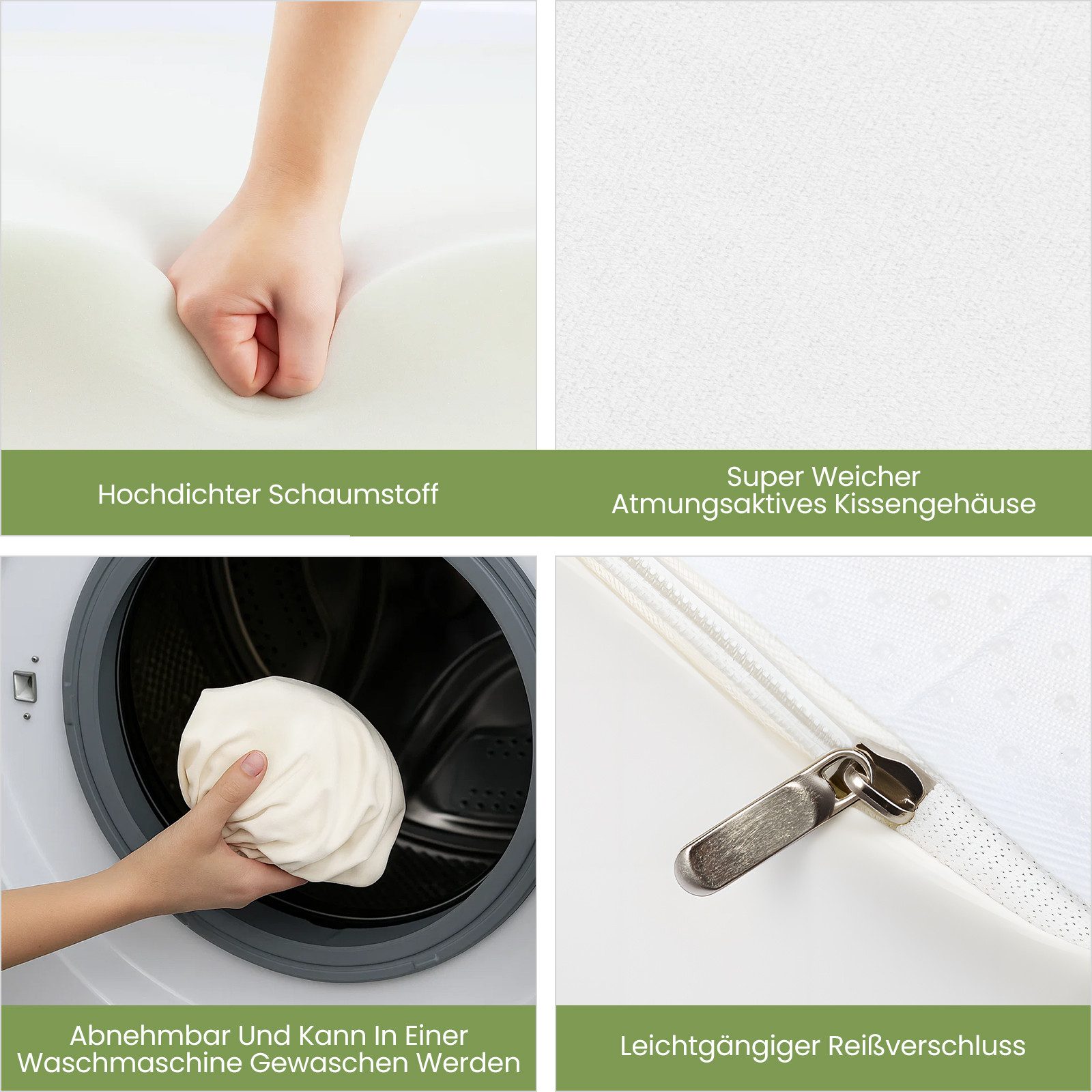 Youyijia Anti-Schnarch Kissen Ergonomisches Matratzenkeilkissen – 2-Zonen Komfort für Rücken – Bild 4 von 5