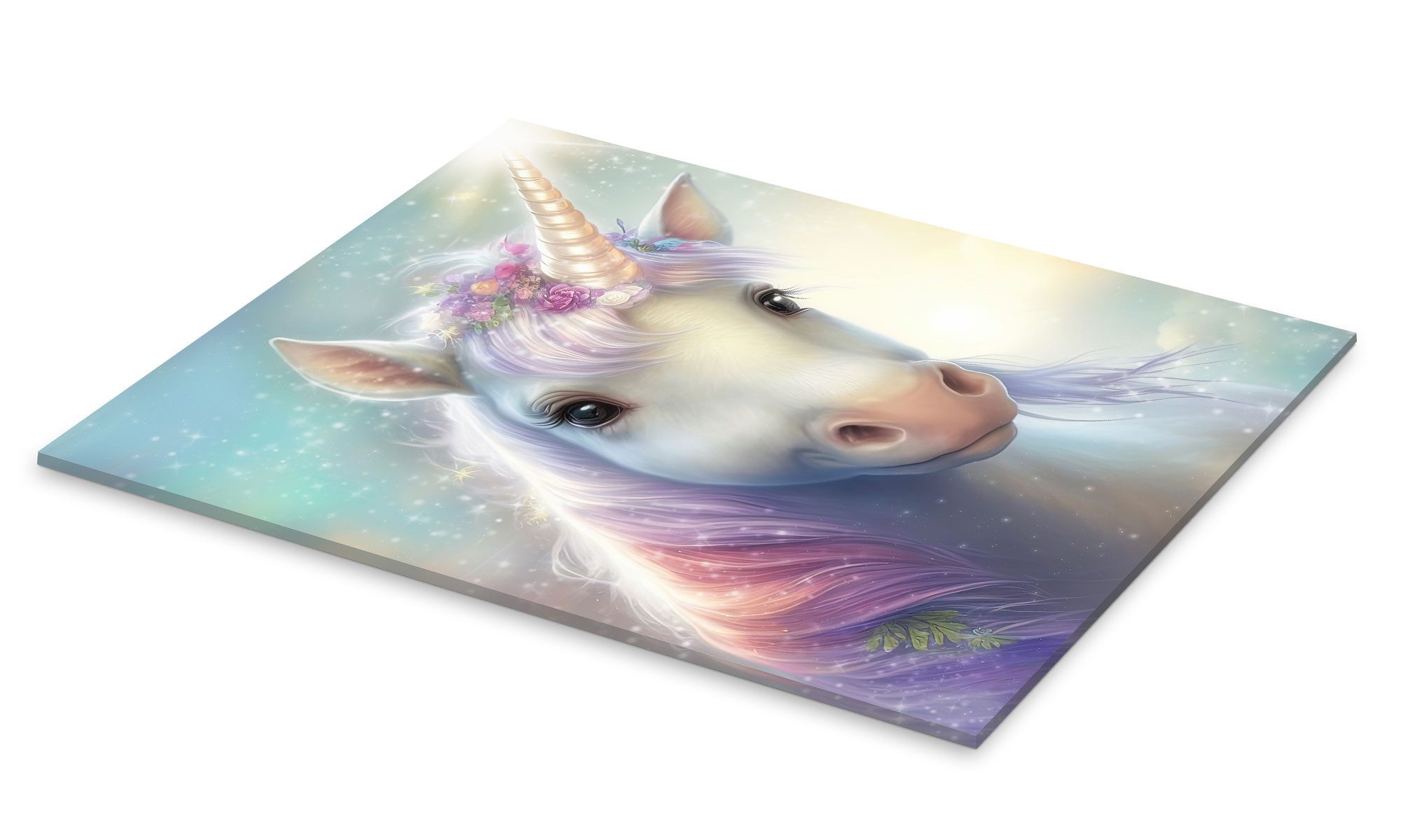 Posterlounge Wandbild Zauberhaftes Einhornporträt, Dolphins DreamDesign, erhältlich als Poster, Leinwandbild, Wandsticker oder Acrylglasbild