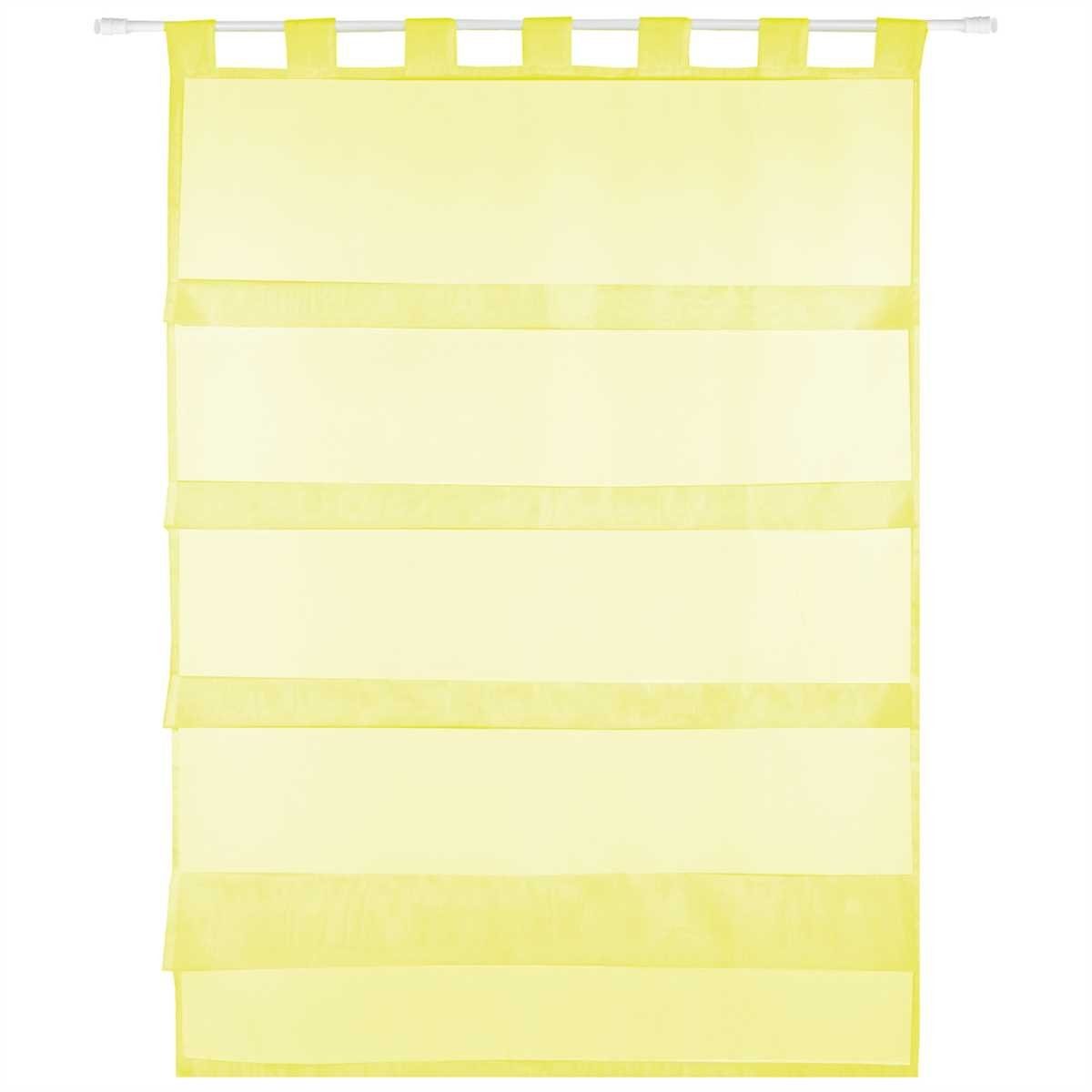 Vorhang, Bestlivings, Schlaufen (1 St), transparent, Microfaser, Küchengardine in "Raffoptik", Transparente Bistrogardine mit Schlaufen, vers. Größen Gelb