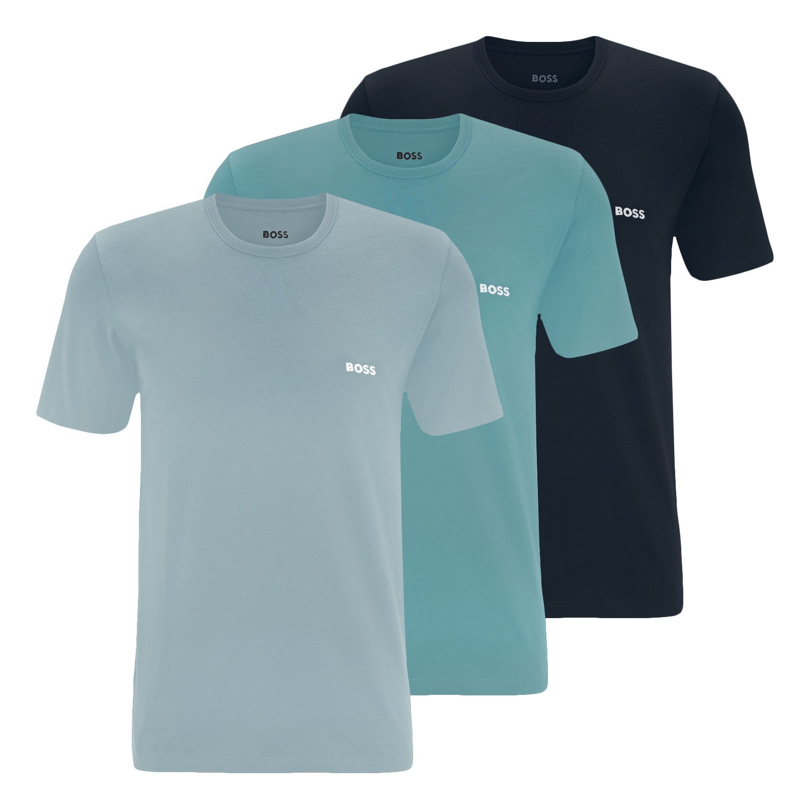 BOSS Unterziehshirt Classic T-Shirt (3-St) mit fein geripptem Rundhalsaussc günstig online kaufen