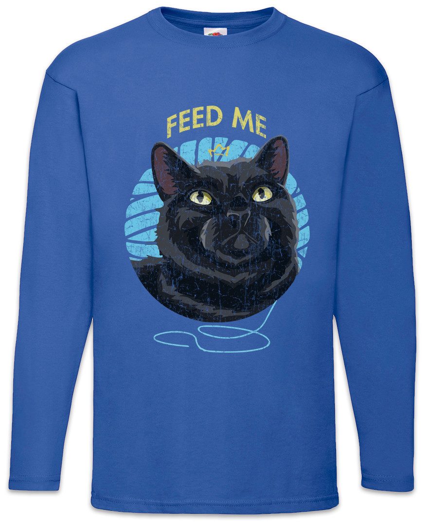 Langarmshirt Feed Me Cat Langarm T-Shirt Katzen Kätzchen Kater Katze Cat Kitty