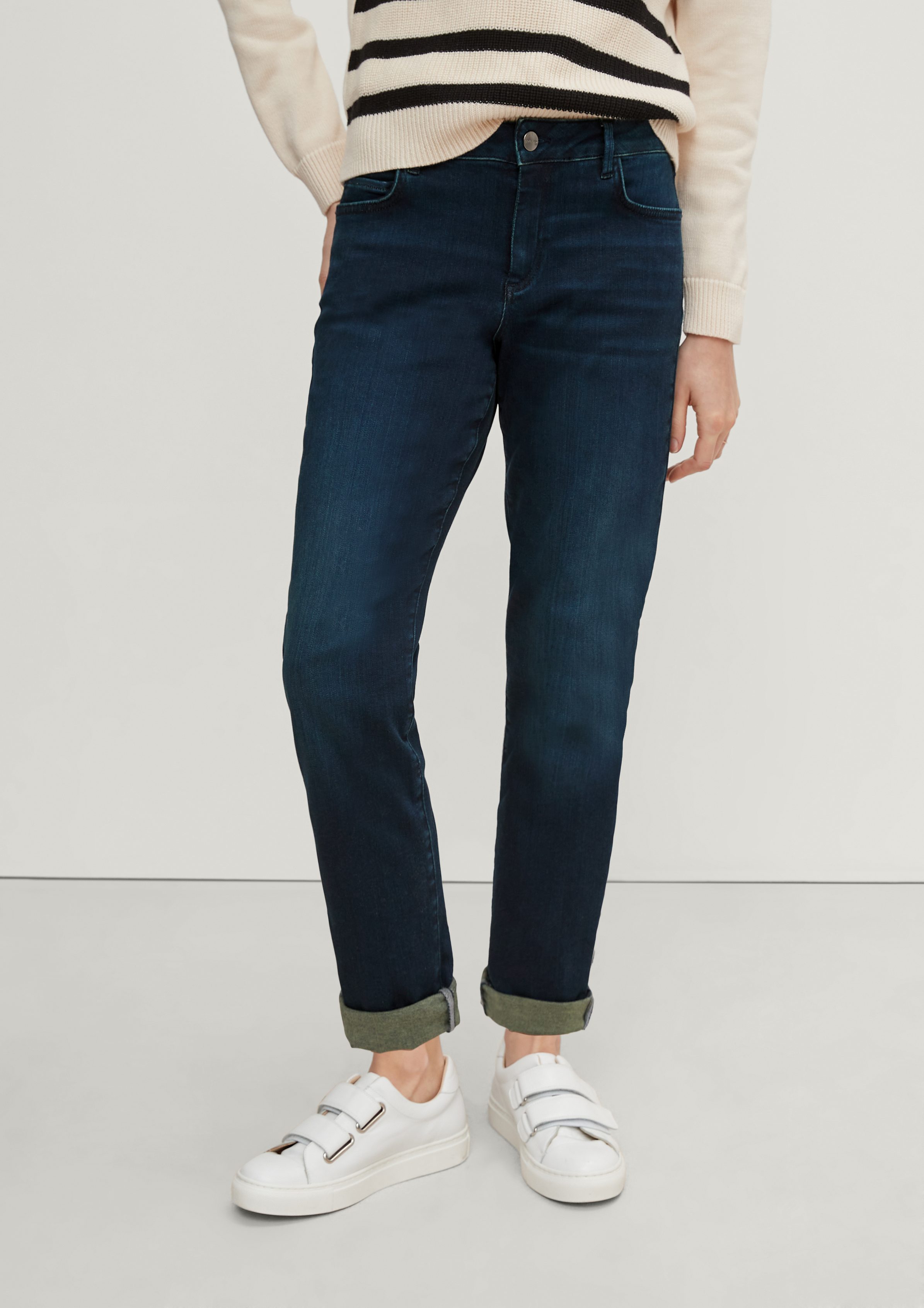 Comma 7/8-Jeans Slim: Straight ankle leg-Jeans Waschung | 