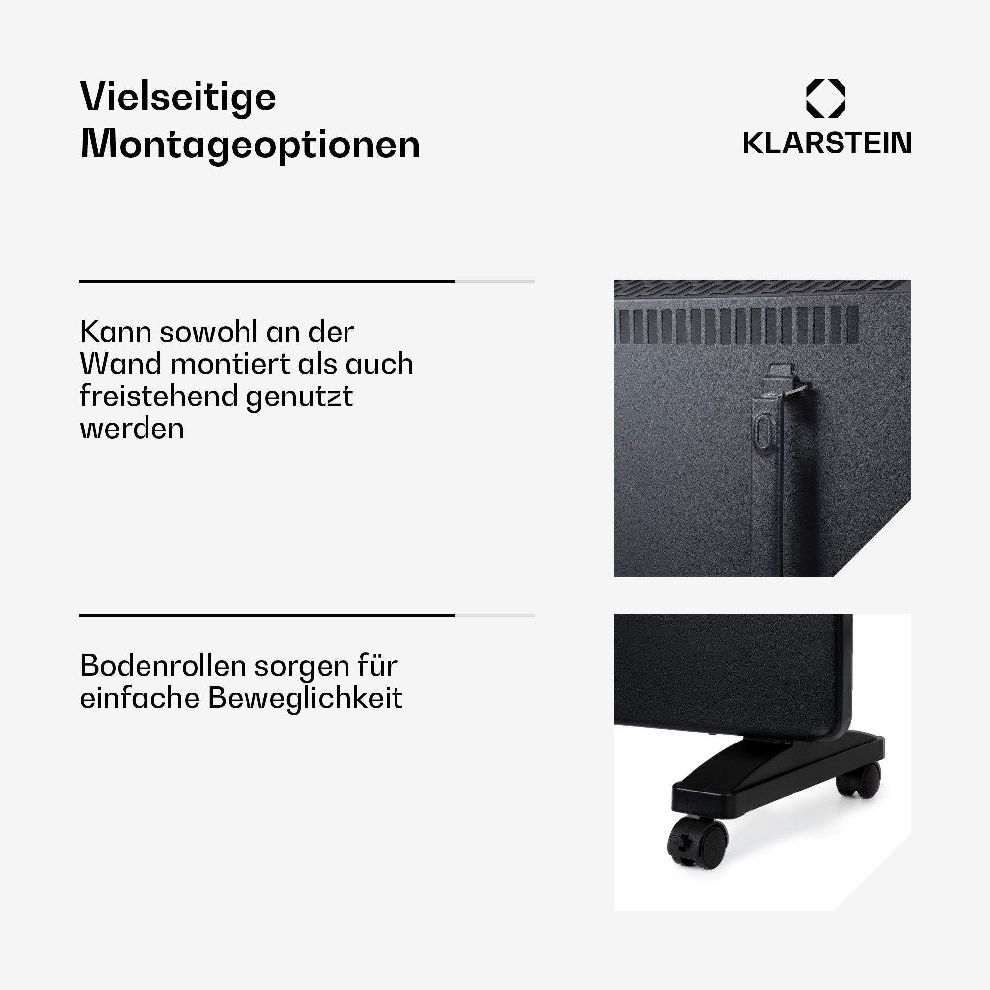 Klarstein Heizstrahler Bansin Smart 2500, elektrische Konvektor Heizung Elektrokoheizung elektrischer Heizkörper – Bild 5 von 5