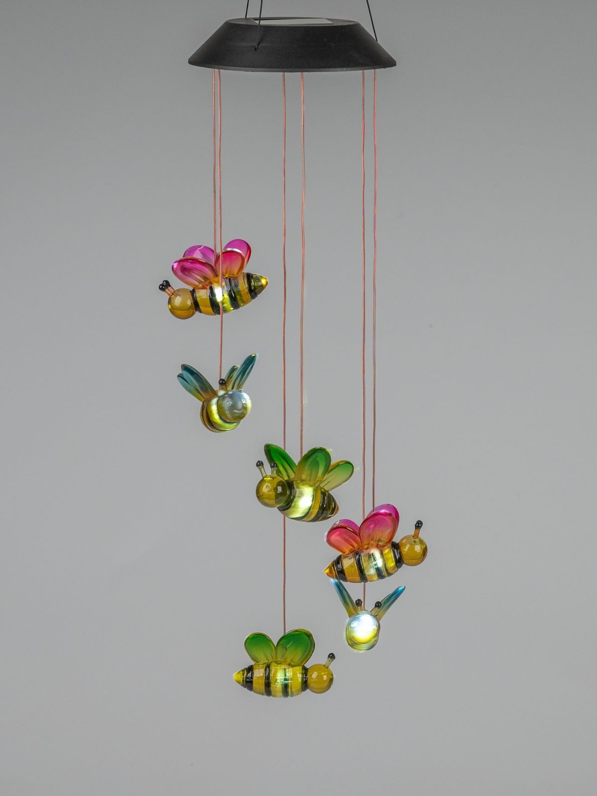 formano Gartenfigur Solar Mobile Bienen Solar Hängelampe Garten Balkon mit warmweißem LED – Bild 4 von 4