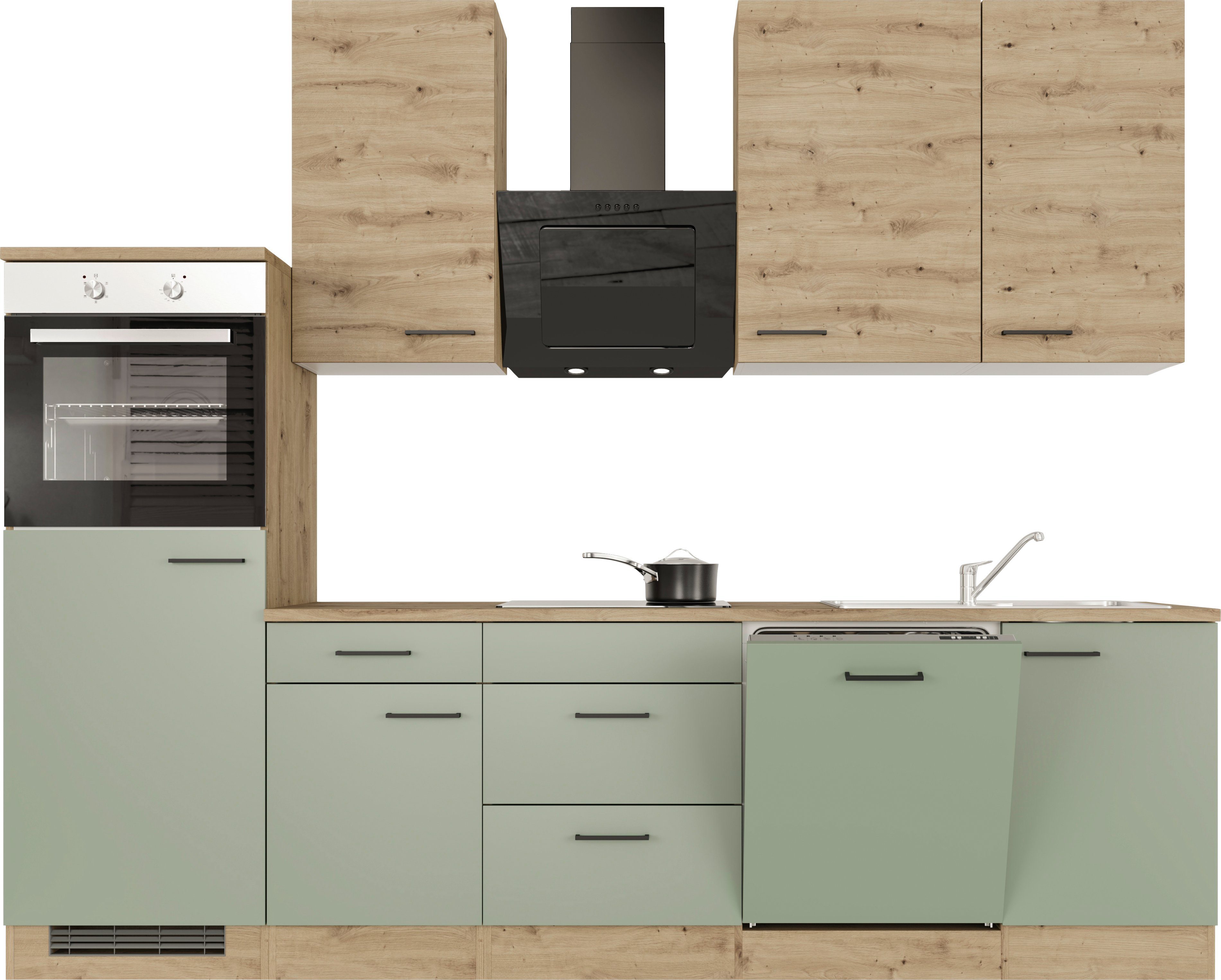 Flex-Well Küchenzeile Cara, mit und ohne E-Geräten erhältlich, Gesamtbreite 280 cm