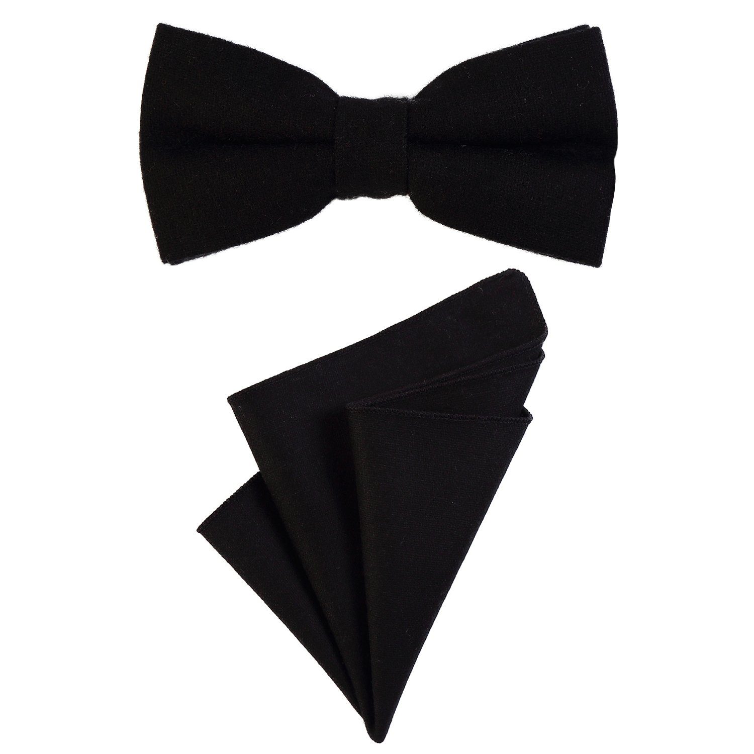 DonDon Fliege DonDon Herren Fliege und Einstecktuch aus Baumwolle (Packung, 2-St., 1x Herrenfliege und 1x Einstecktuch) bereits gebunden, Tweed-Look, 2er Set