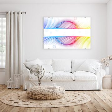 Primedeco Glasbild Wandbild Regenbogen Zirkel mit Aufhängung, Abstrakt