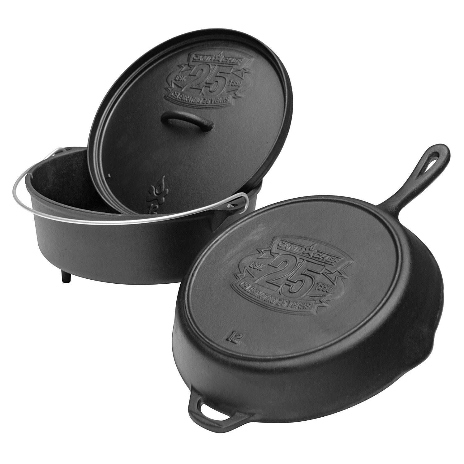 Camp Chef Grilltopf Camp Chef Classic Dutch Oven SDO-12 + Cast Iron Pfanne 30 cm + Deckel