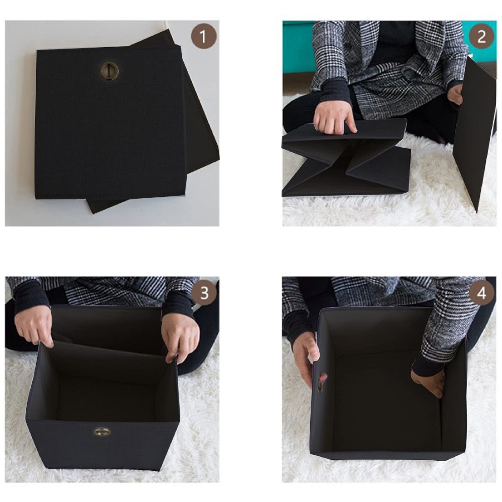 Youyijia Aufbewahrungsbox 4er Set Aufbewahrungsbox Faltbox günstig online kaufen