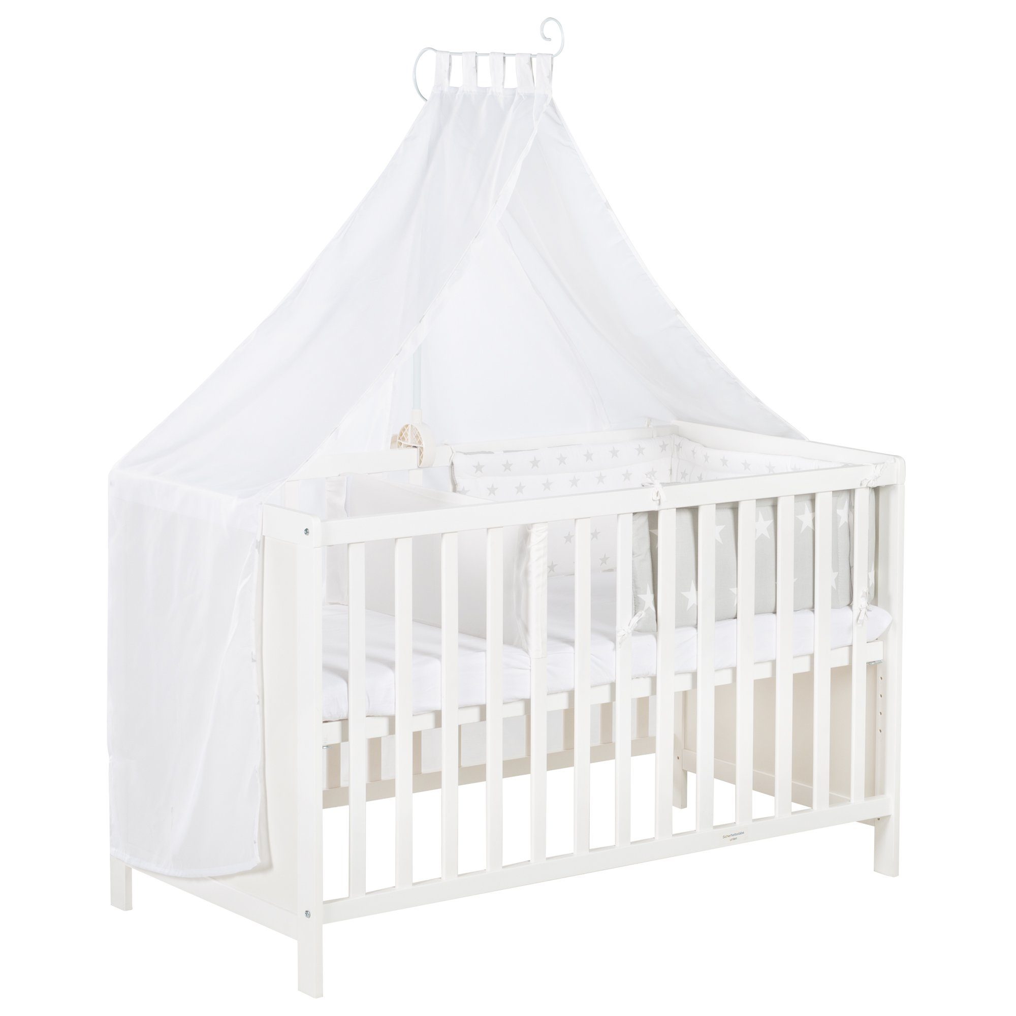 Beistellbett Sterne grau