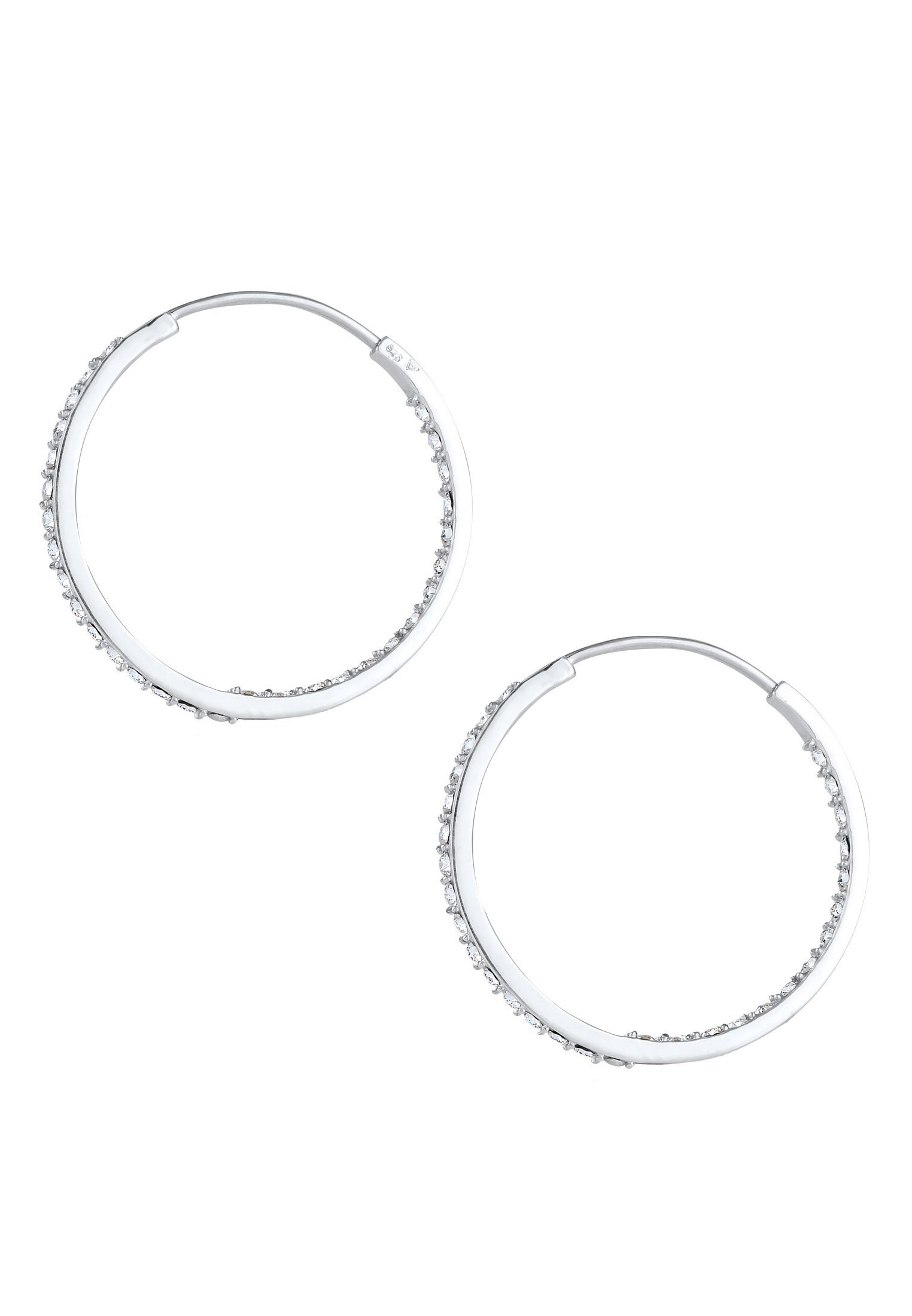 Elli Paar Creolen Creolen Funkelnd 925 Silber, mit Kristallen von Swarovski®