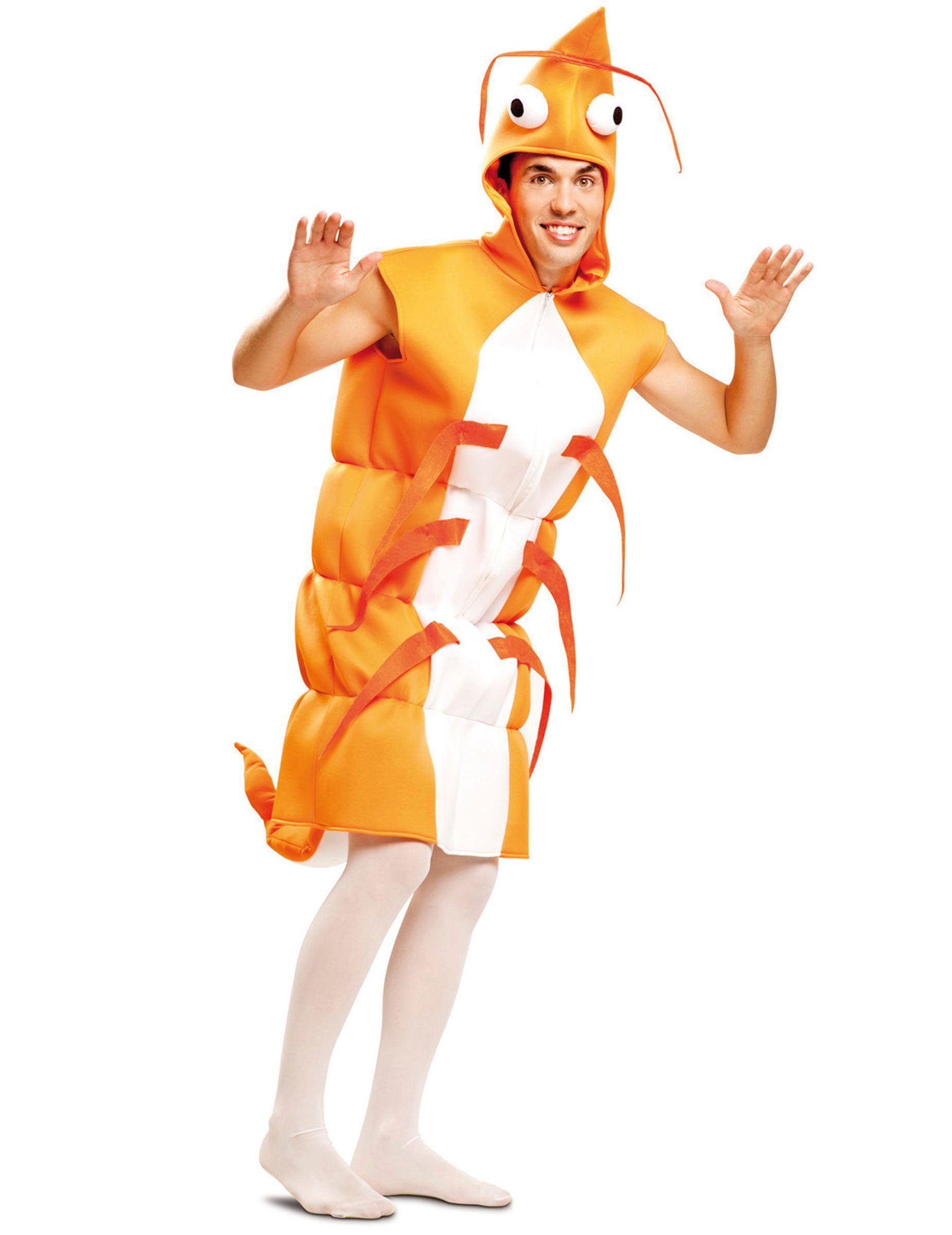 Kostüm Garnelenkostüm orange-weiss
