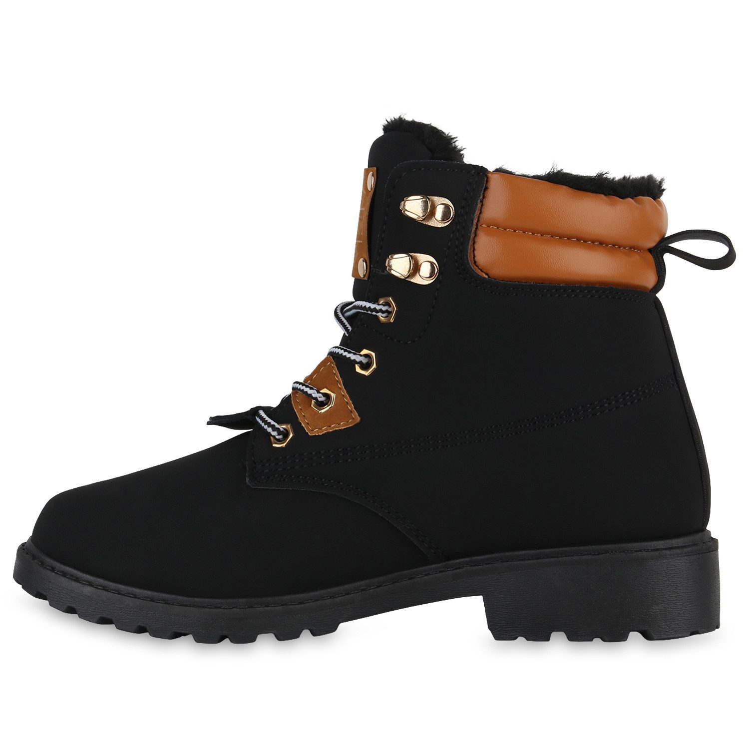 VAN HILL 839642 Stiefelette Damen Gefütterte Worker Boots Stiefeletten Bequ günstig online kaufen