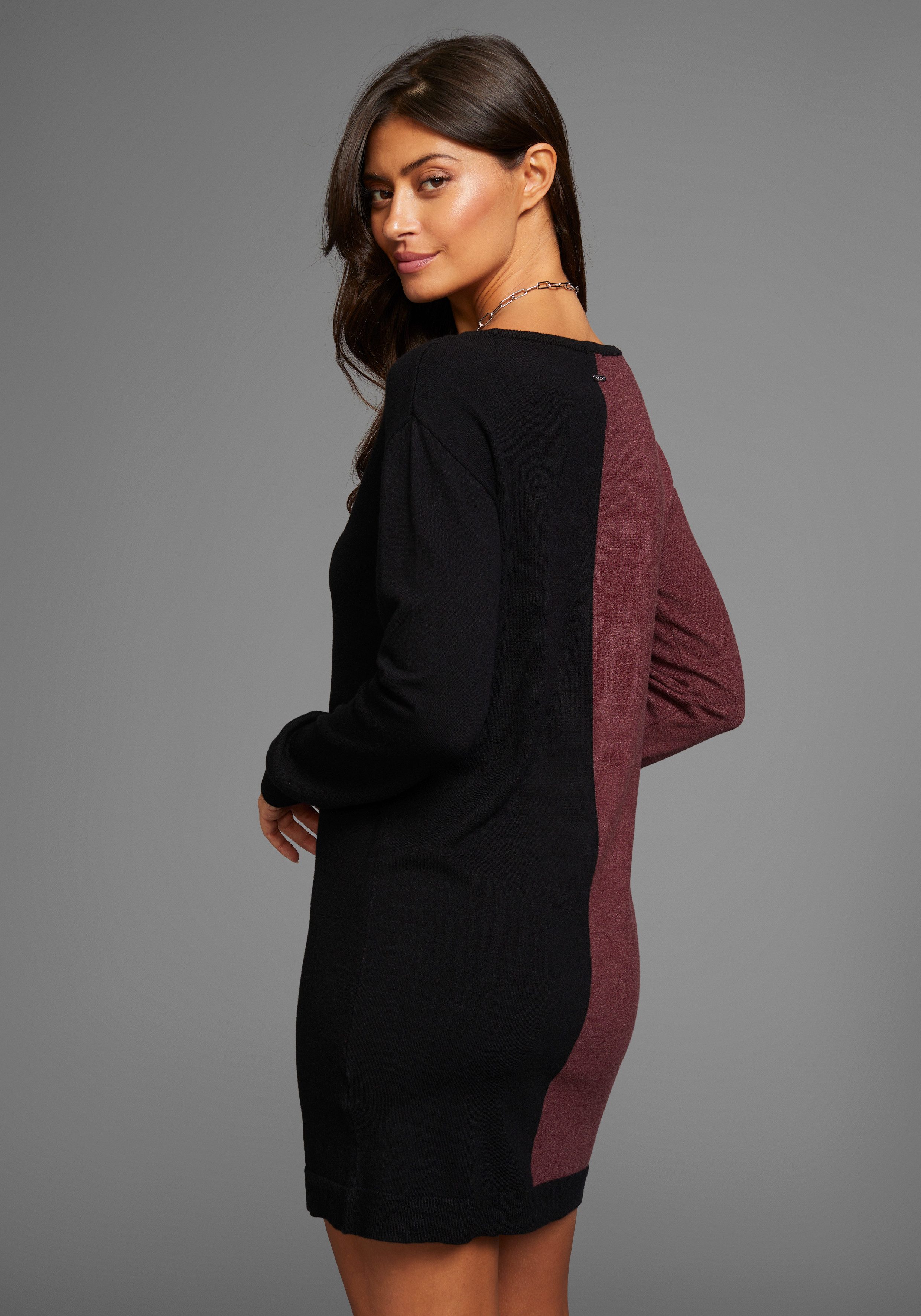 Laura Scott Strickkleid mit zweifarbigem Colourblock Design günstig online kaufen