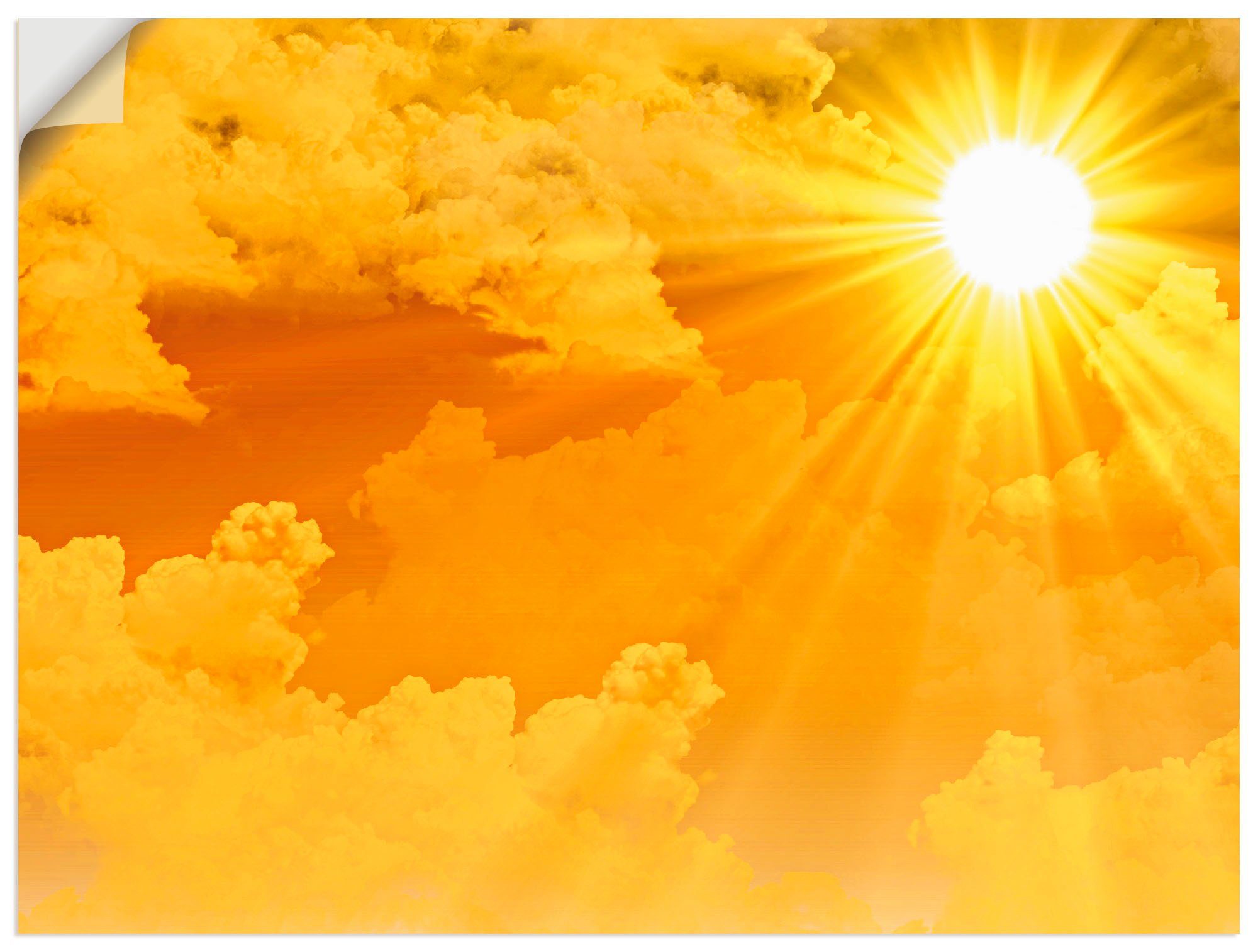 Artland Wandbild Warme Sonnenstrahlen, Himmel (1 St), als Alubild, Leinwandbild, Wandaufkleber oder Poster in versch. Größen