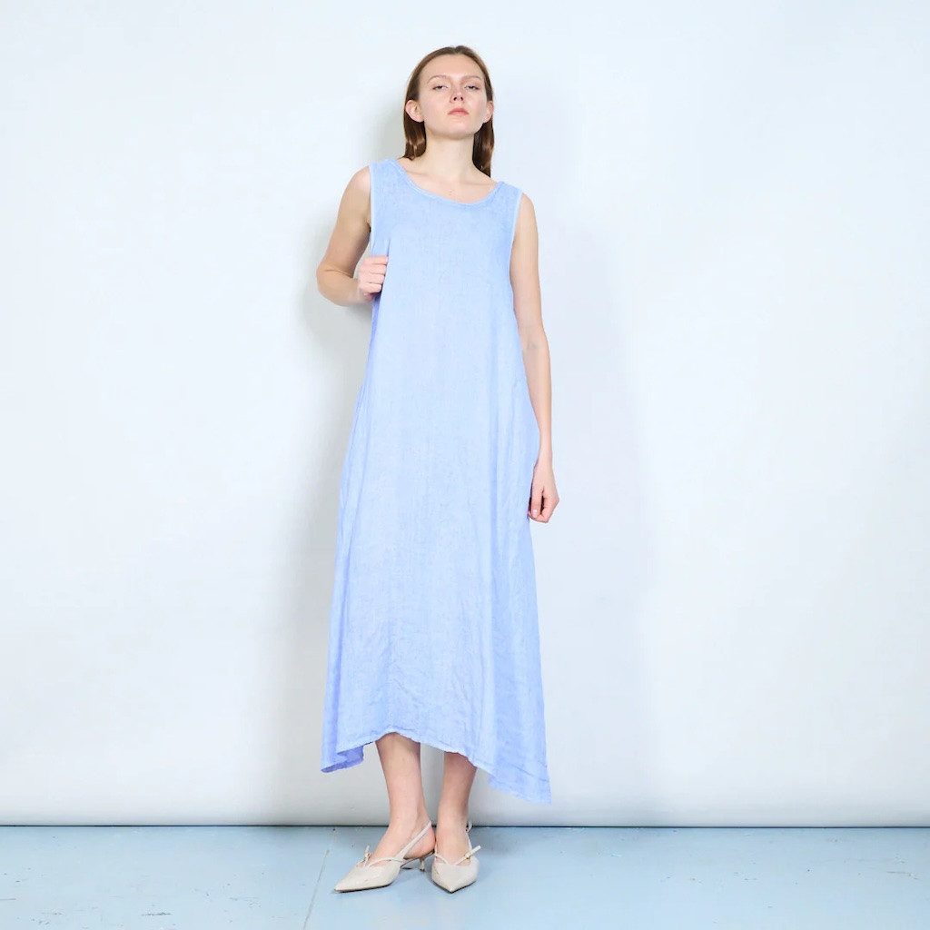 BZNA Tunikakleid Leinen Kleid Fließendes langes Kleid aus Leinen Onesize