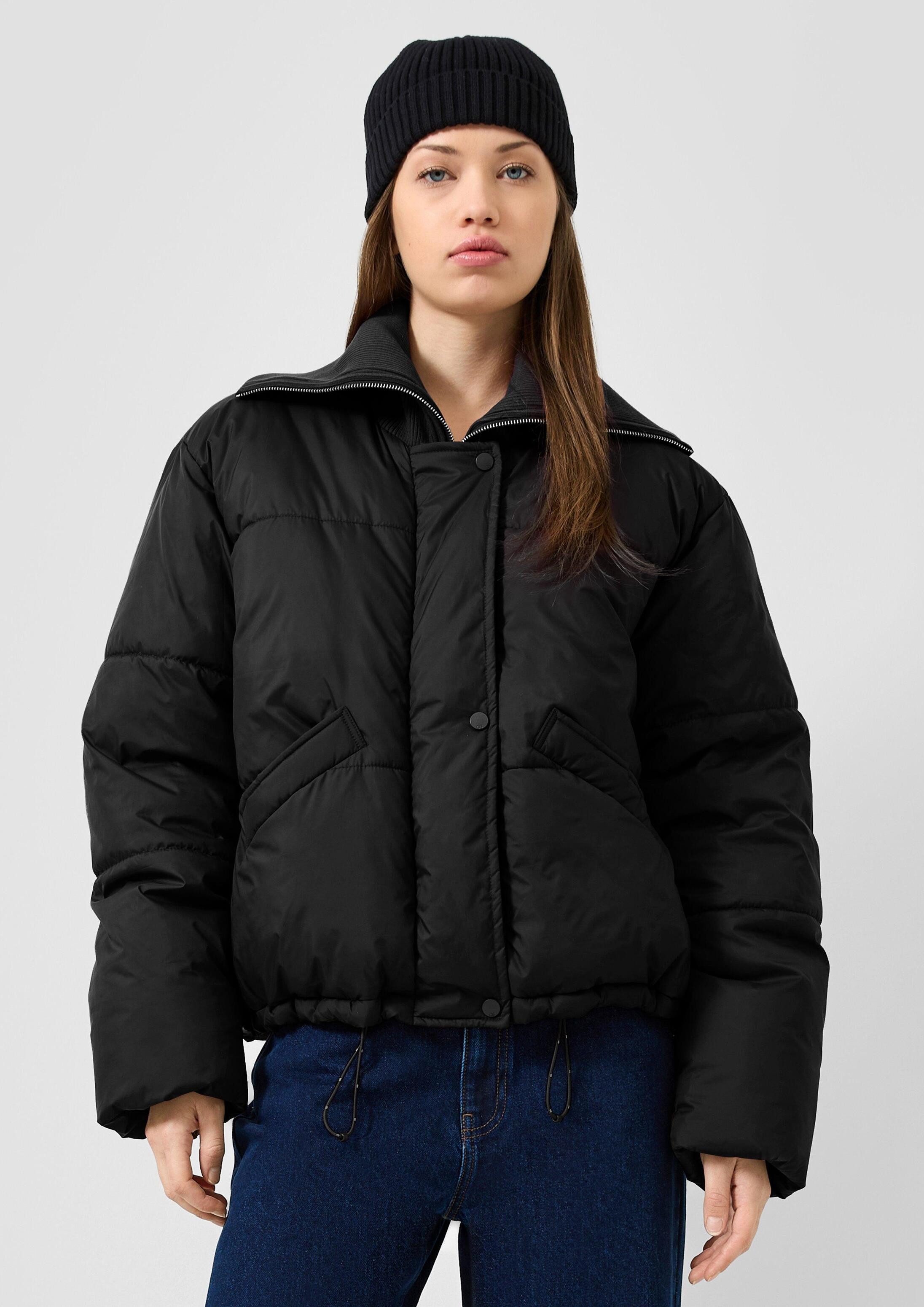 QS Winterjacke Outdoor-Jacke Pufferjacke mit integriertem Strickkragen