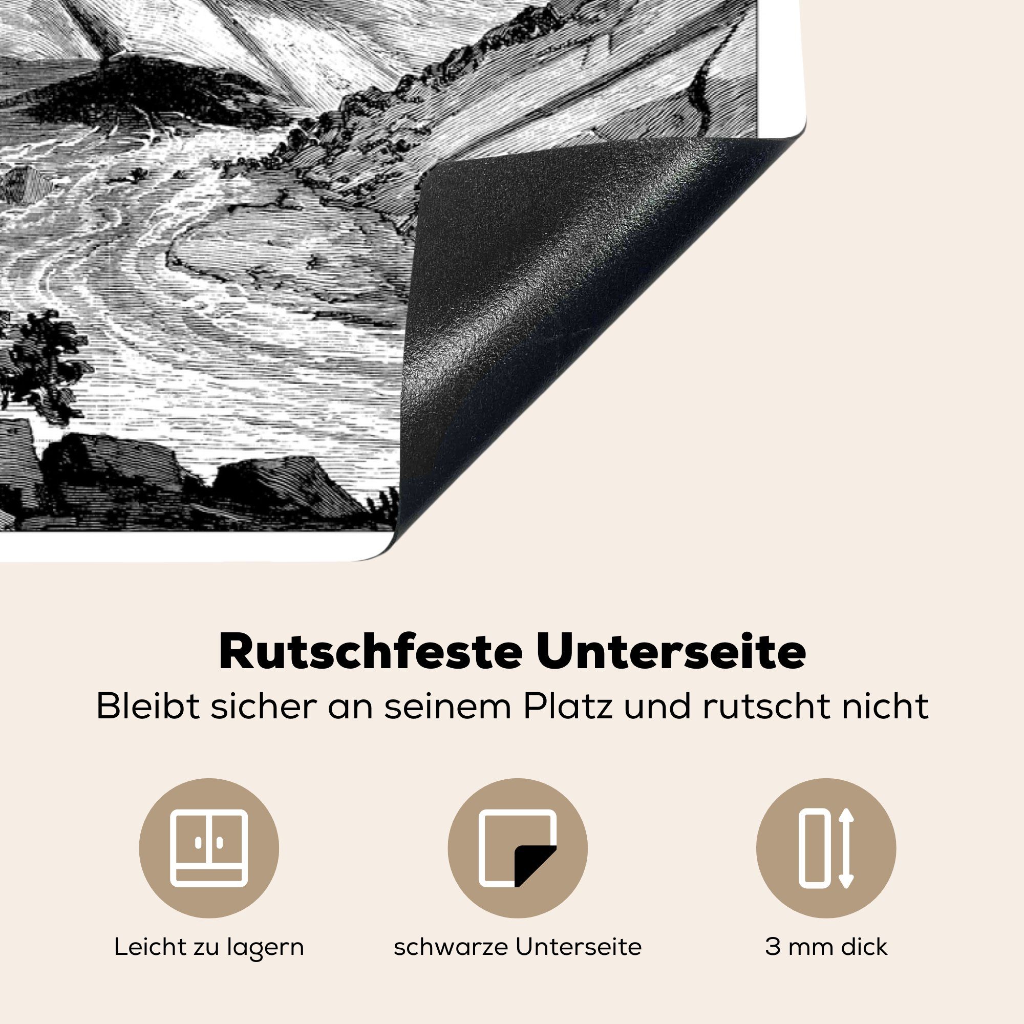 Herdblende-/Abdeckplatte Ceranfeldabdeckung, Eine Illustration des MuchoWow Arbeitsplatte cm, für küche Vinyl, tlg), Himalaya-Gletschers, 83x51 (1