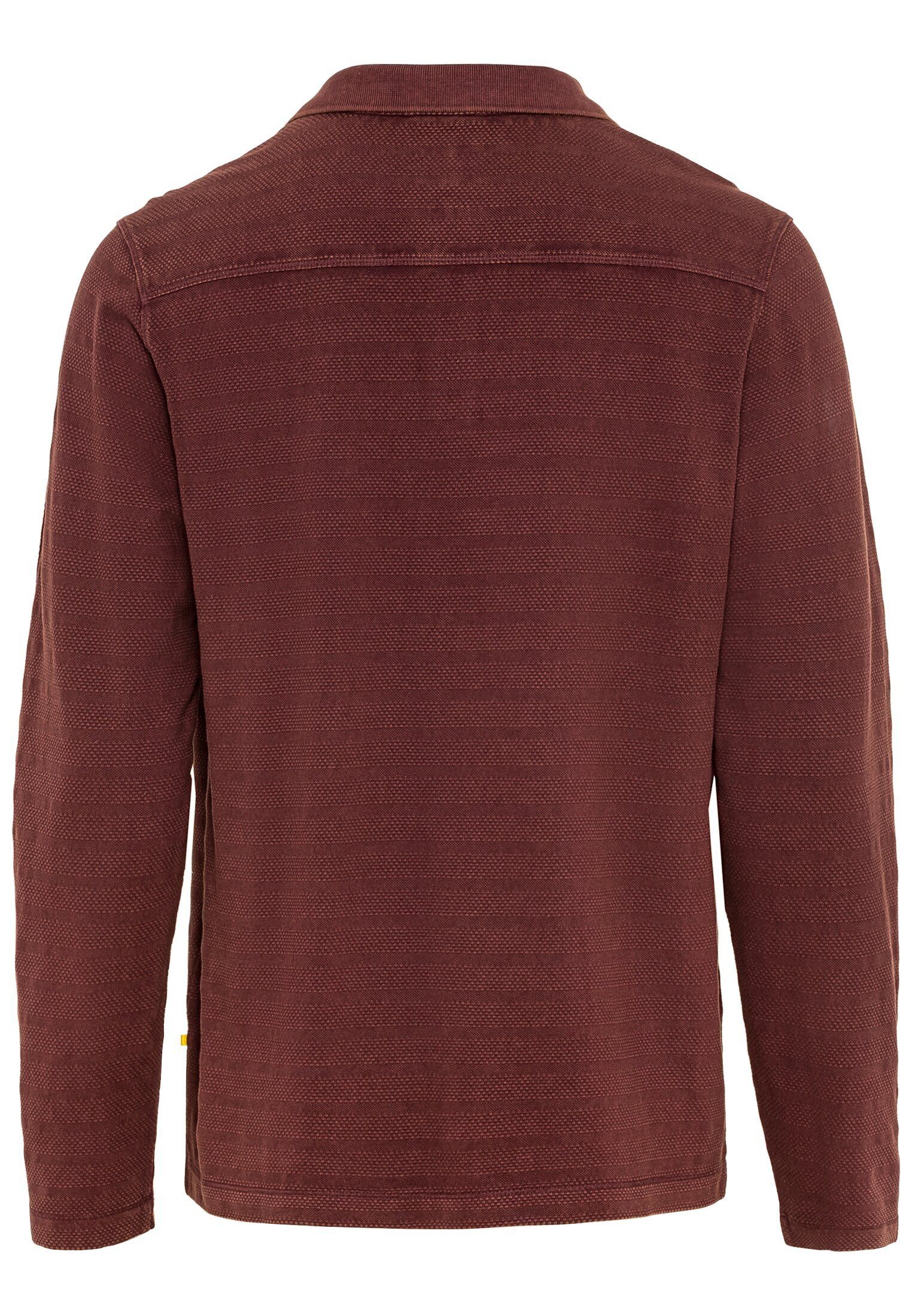 Poloshirt aus Baumwolle active reiner Rot Shirts_Langarm-Poloshirt camel