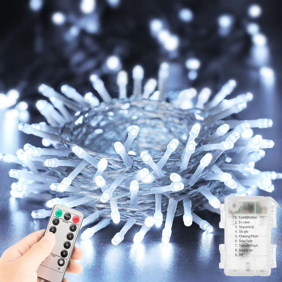 oyajia LED-Lichterkette 50 /100 /200 LEDs Lichterketten 