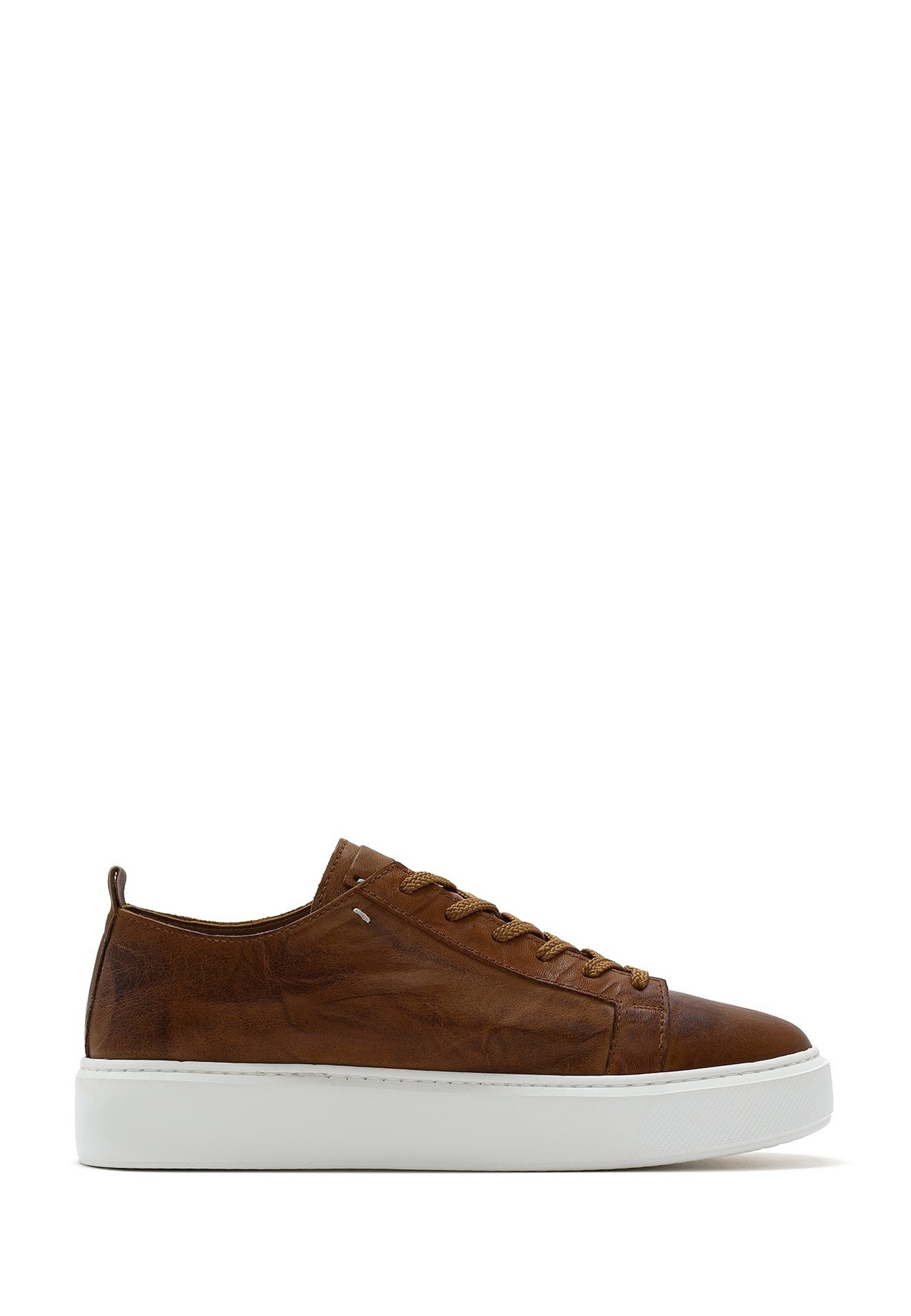 Derimod Leder Sneaker Sneaker Echtes Leder, EVA-Sohle, Schnürverschluss, Bequeme Passform