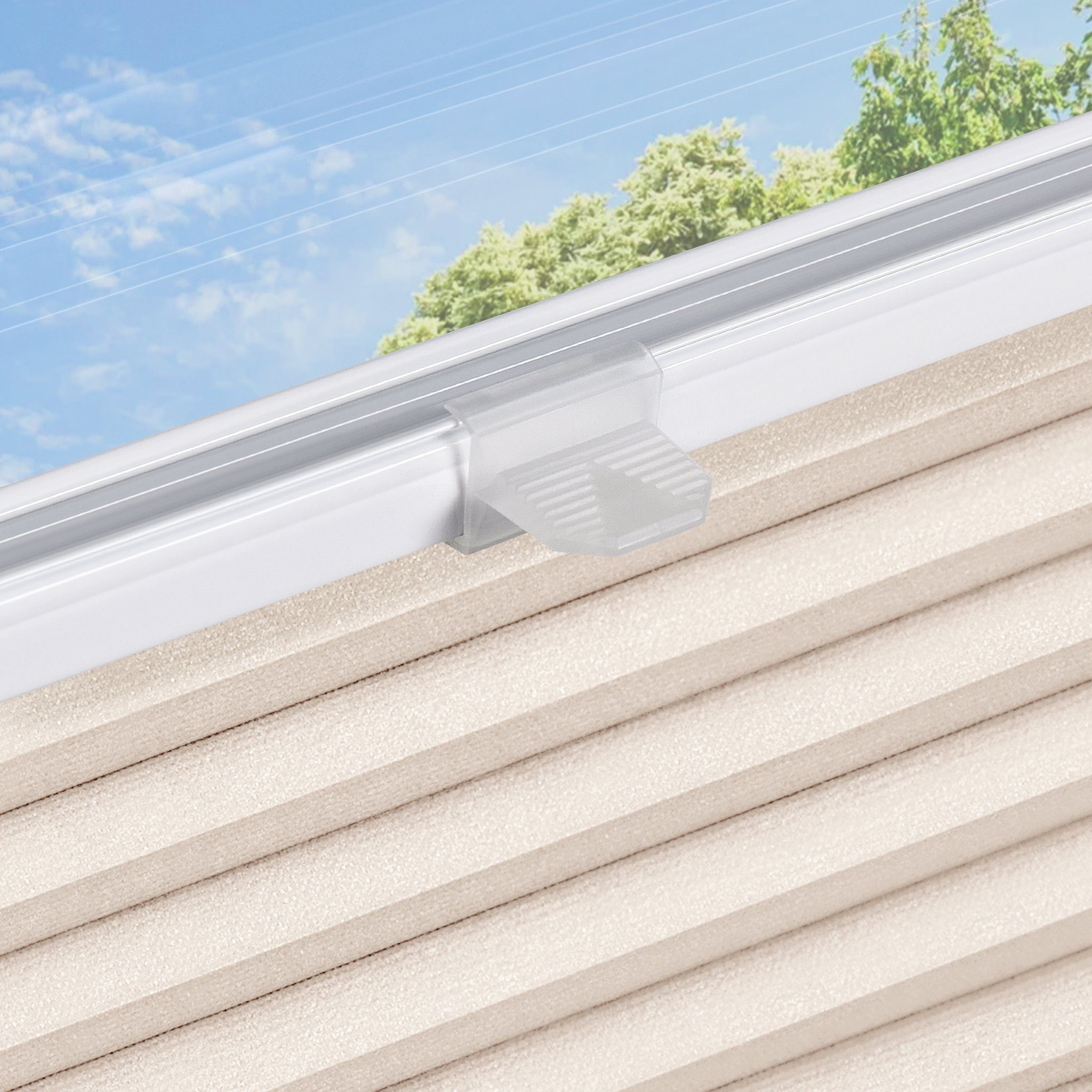 jalousiescout Wabenplissee Pure Wabenplissee, 30 x 90 cm, creme, verdunkelnd, ohne Bohren, klemmen, Klemmfix, Thermo Plissee Sonnen-, Sicht- und Hitzeschutz, für Fenster und Tür