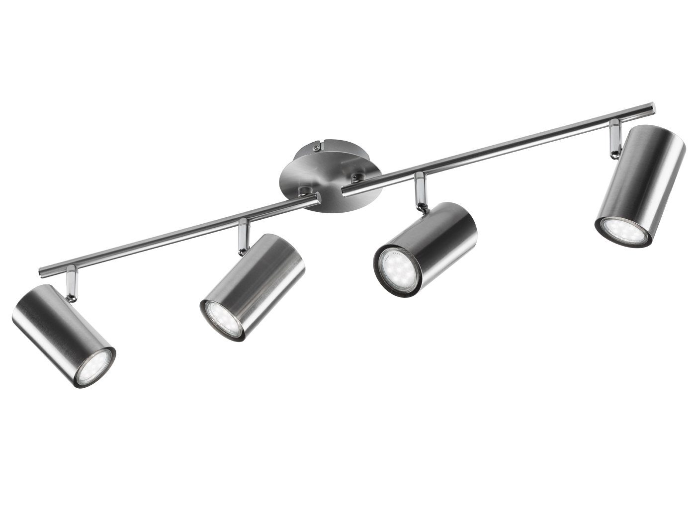 meineWunschleuchte LED Deckenstrahler, LED wechselbar, Warmweiß, Innen Licht-Strahler 4-flammig für die Decke, Spots drehbar Breite 70m