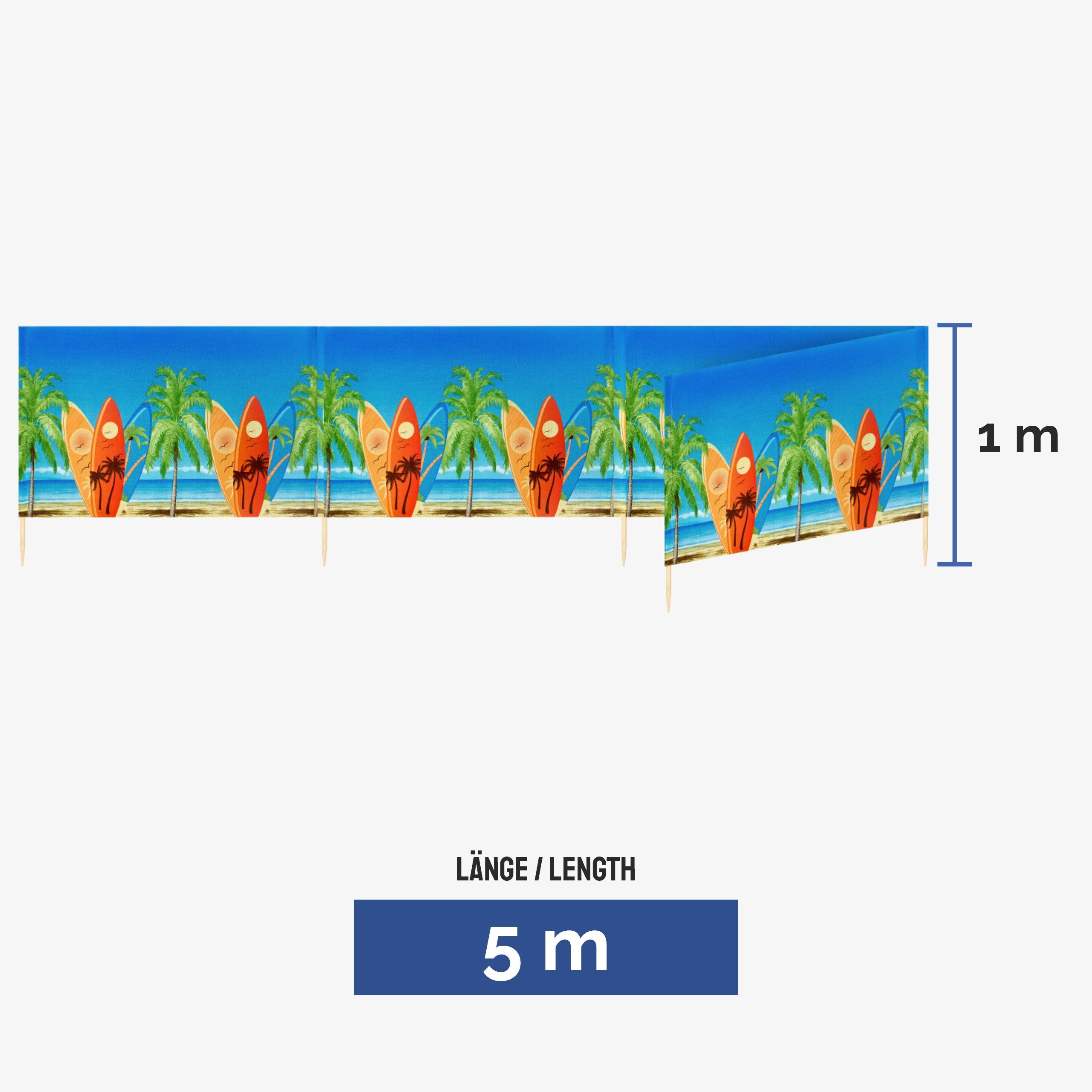 Ladeheid Windschutz Strand Sichtschutz 5m LAEX001 günstig online kaufen