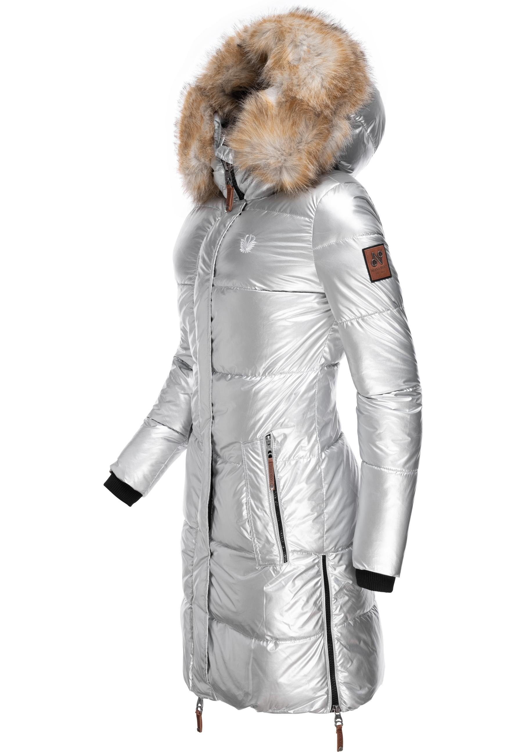 Navahoo Wintermantel Halina modischer Damen Winter Steppmantel mit Kapuze