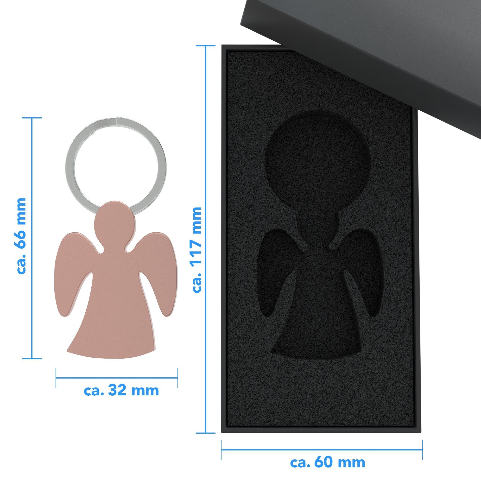 EAZY CASE Schlüsselanhänger Schlüsselanhänger Guardian Angel, Geschenk für Frau Schlüsselanhänger Engel Konfirmation Matt Rosé Gold