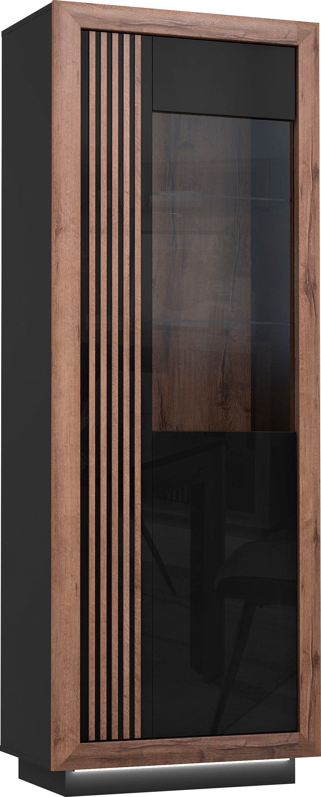 FORTE Vitrine Savona Höhe 197 cm, inkl. Sockelbeleuchtung