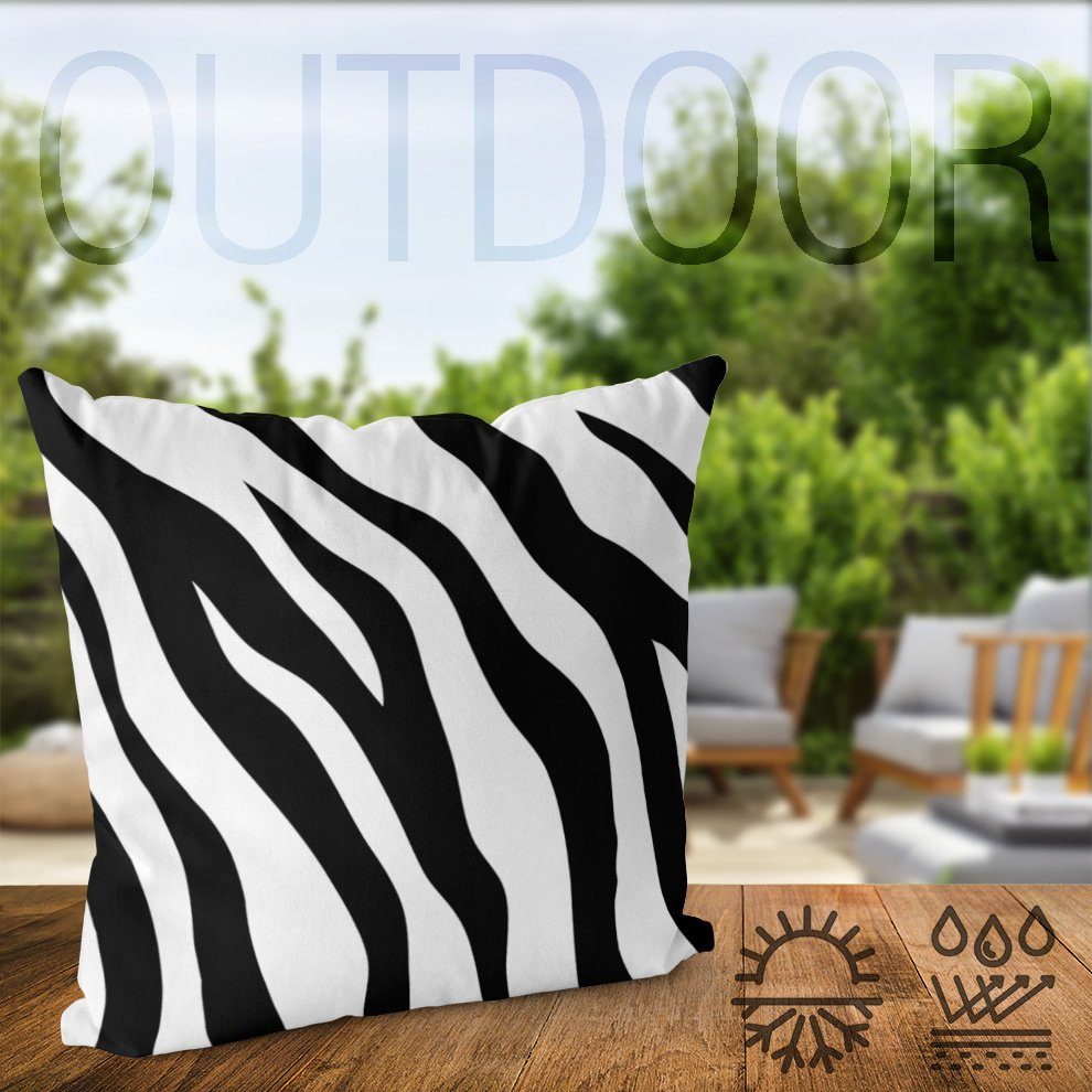 VOID Kissenbezug, (1 Stück), Zebra-Fell gemustert Schwarz Weiss Muster Afrika Asien Steppe Herde S