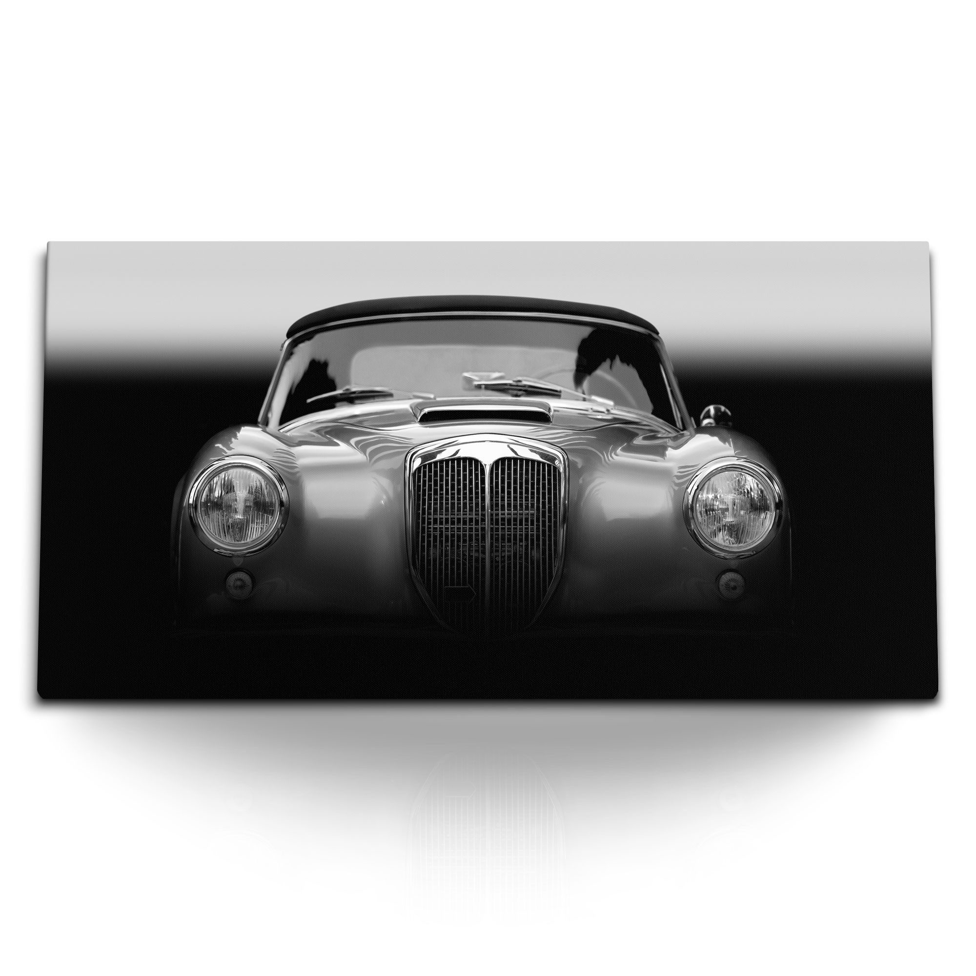 Leinwandbild Kunstdruck Bilder 120x60cm Schwarz Weiß Fotografie Oldtimer Traumauto