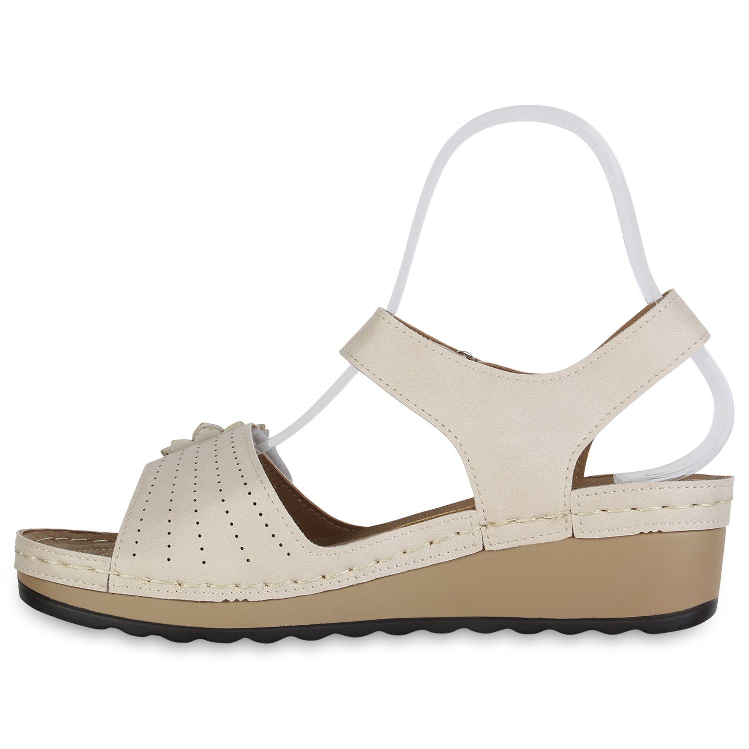 Creme HILL Keilsandalette 840315 VAN Schuhe